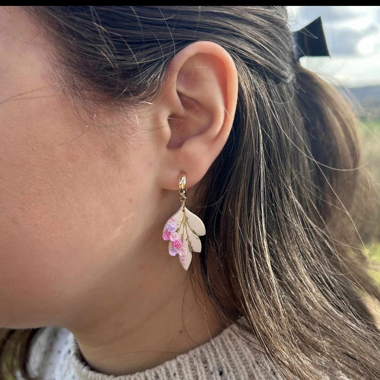 Light Pastel Flowers - Polymer Clay Earrings