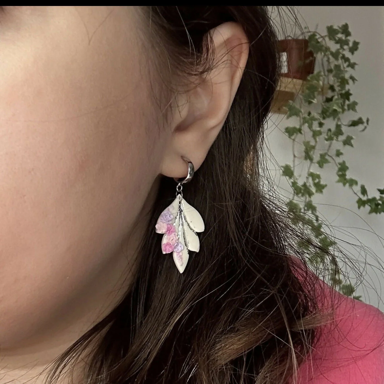 Light Pastel Flowers - Polymer Clay Earrings - Image 4