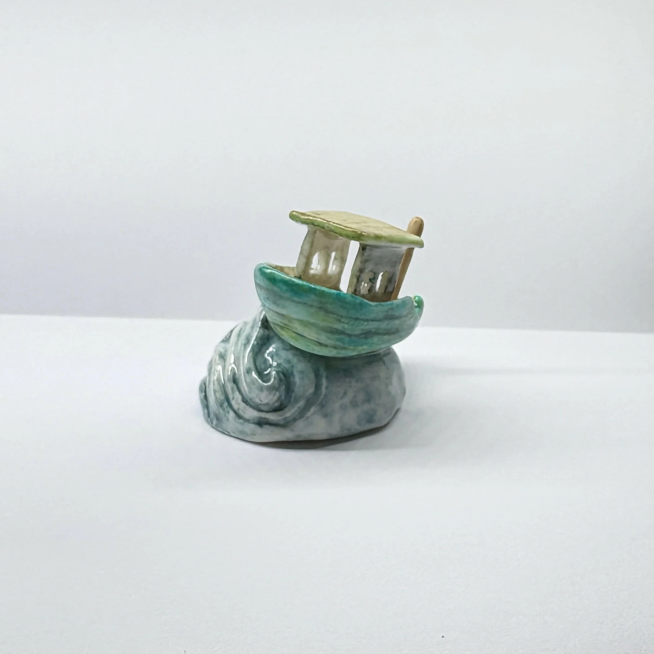 Little Porcelain Fishing Boat - Image 2