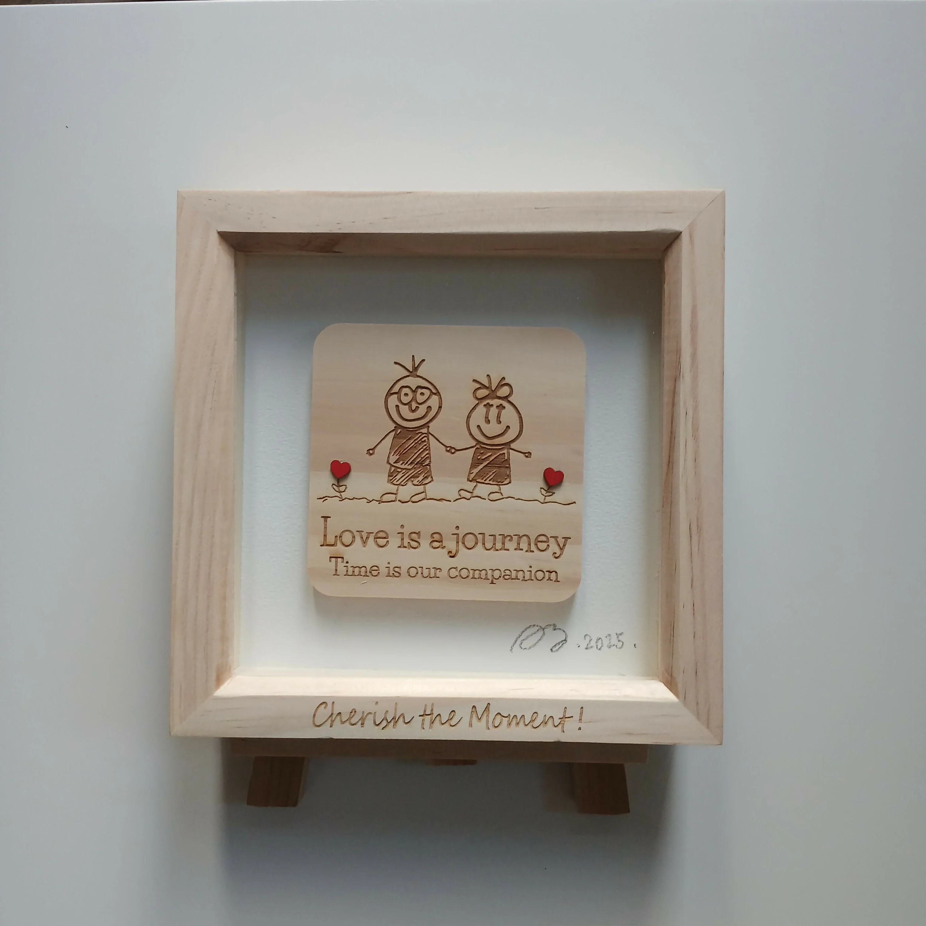 Love is a Journey Artwork Wood Frame with Stand