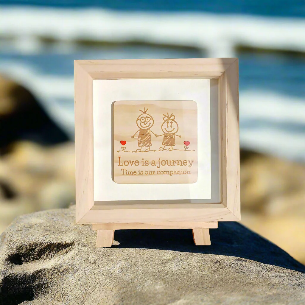 Love is a Journey Artwork Wood Frame with Stand - Image 2