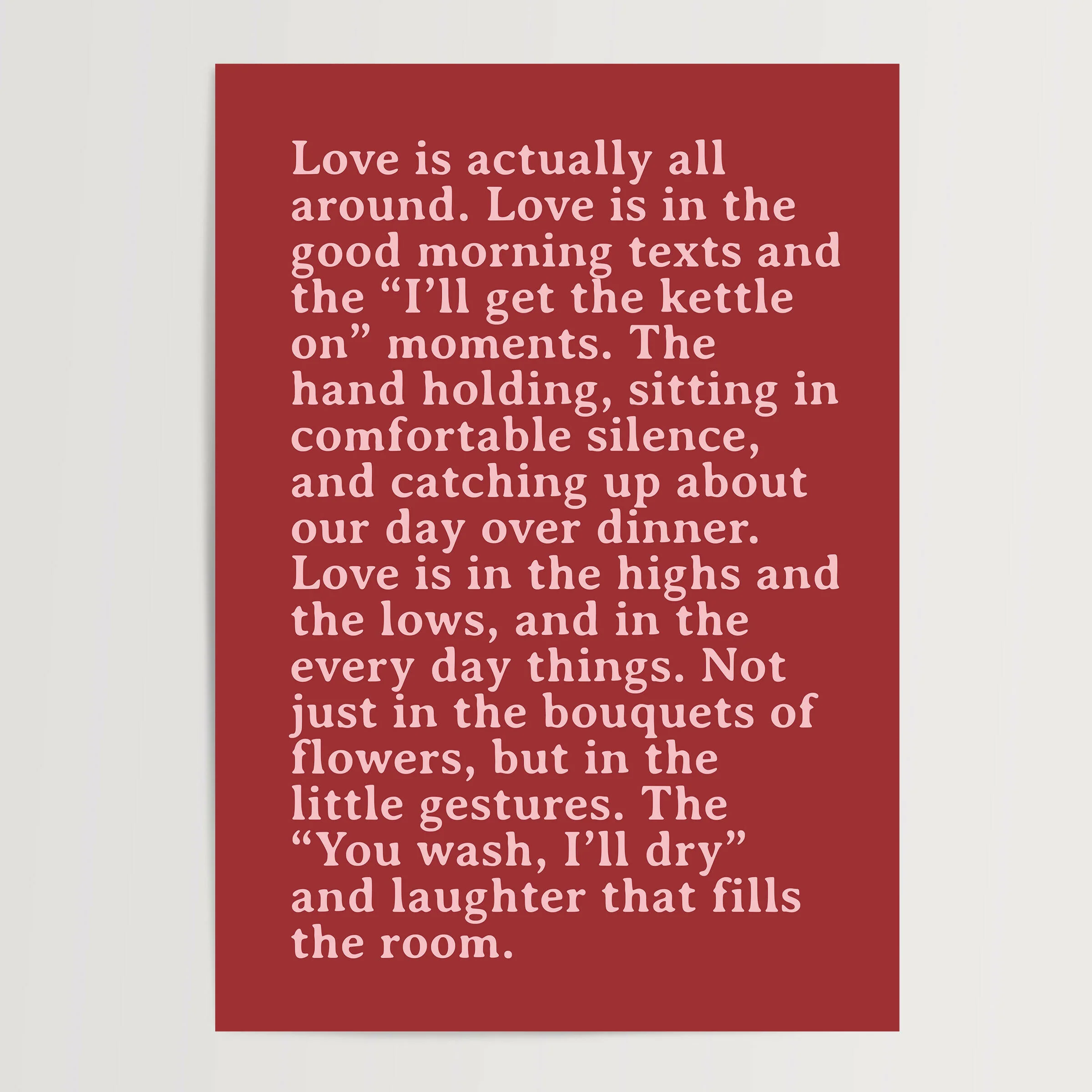 Love Is All Around Print in Red