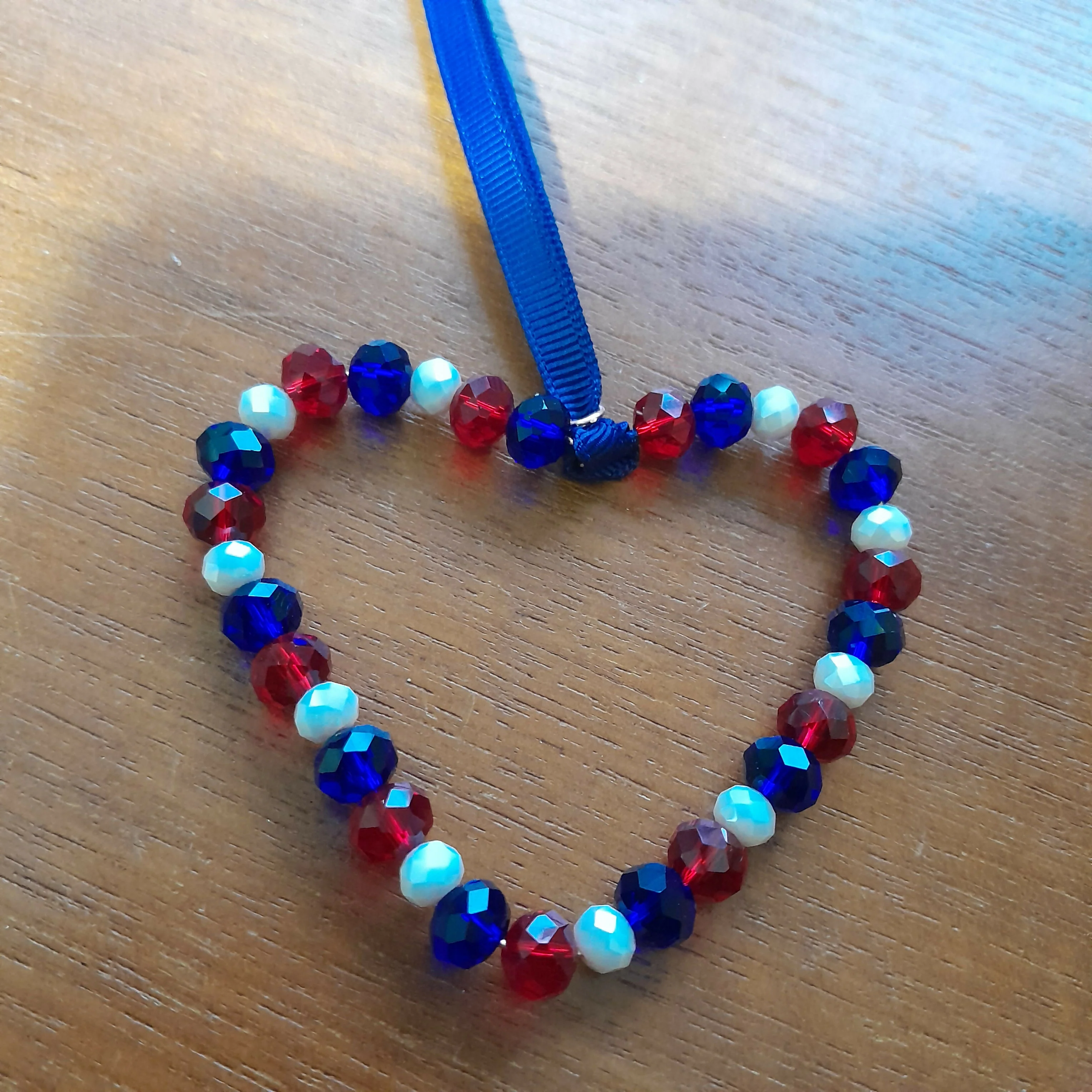 Love Token/Tree Jewellery Pure Copper Wire with Faceted Glass Beads.