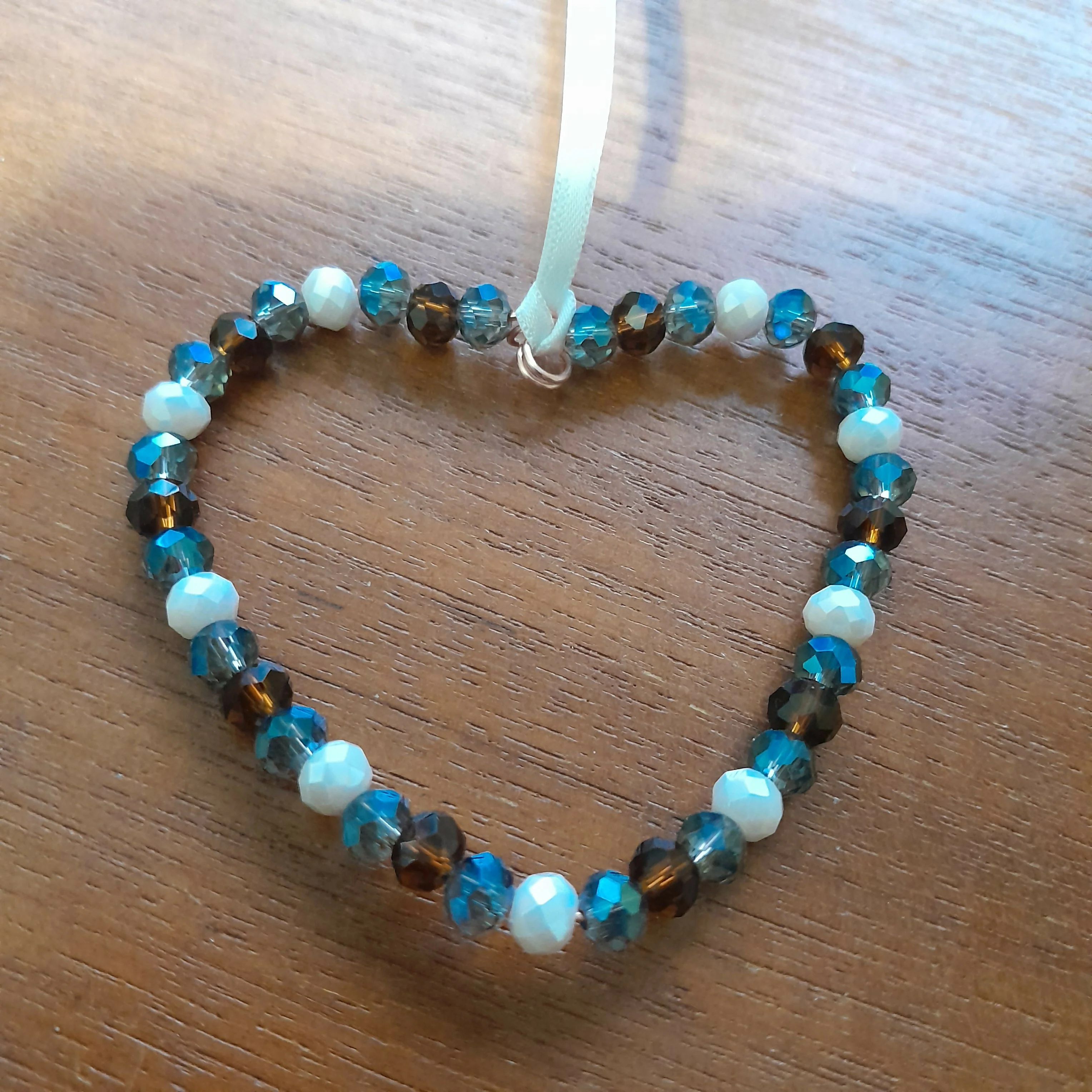 Love Token/Tree Jewellery Pure Copper Wire with Faceted Glass Beads.