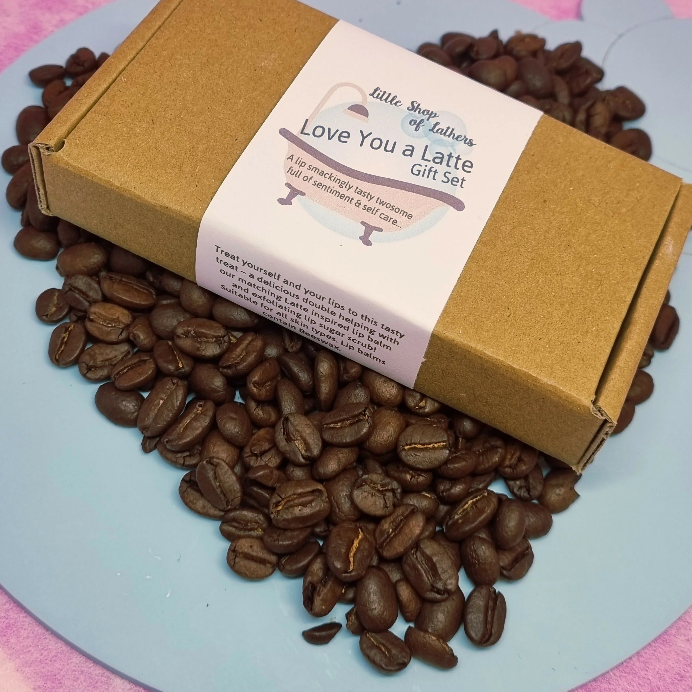Love You a Latte - Coffee themed Lip Balm and Lip Scrub Set - Sentiment, self care and sweet puns! - Image 6