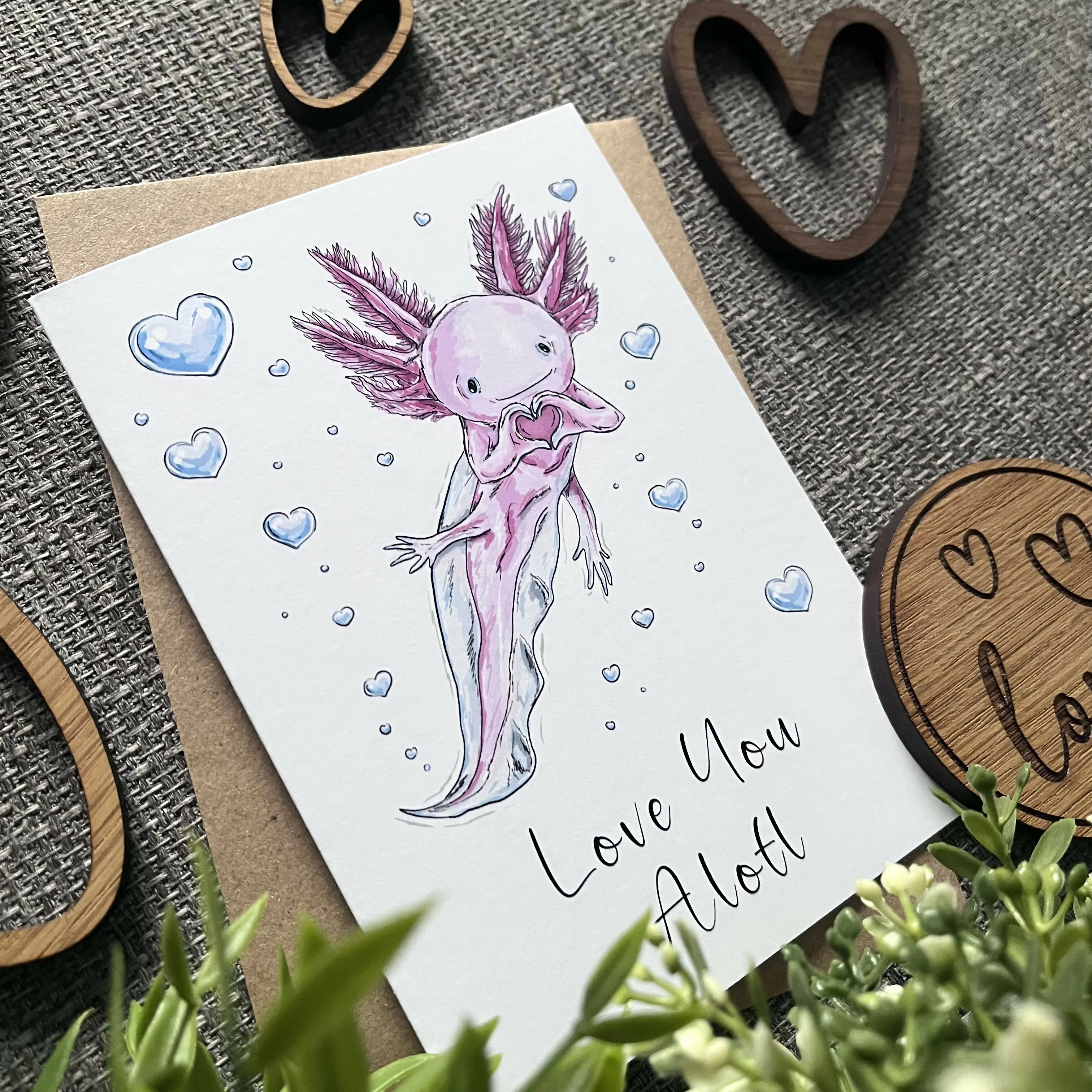 Love You Alotl Greetings Card - Image 3