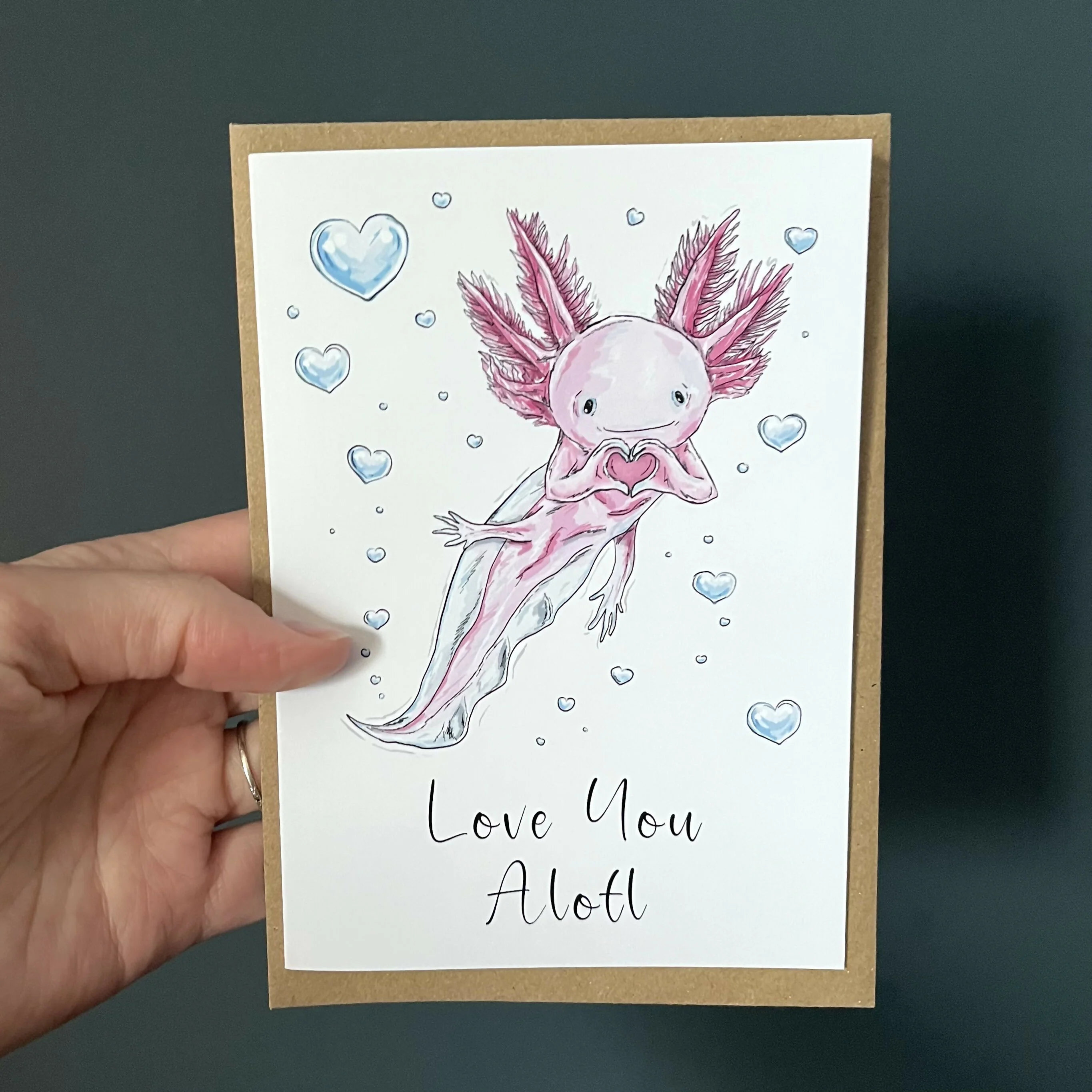 Love You Alotl Greetings Card - Image 4