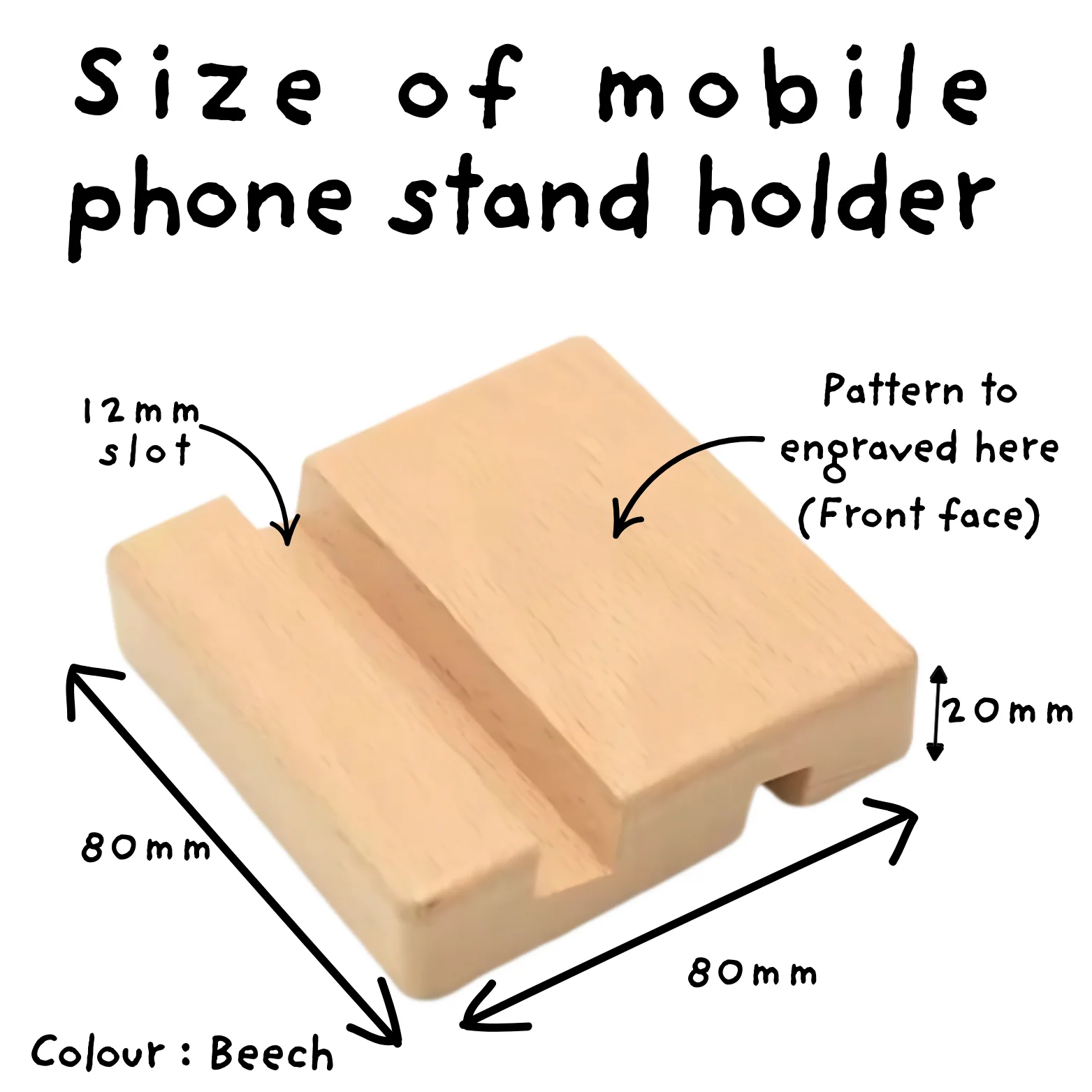Love you to the Moon and Back Wooden Mobile Phone Stand Holder - Image 3