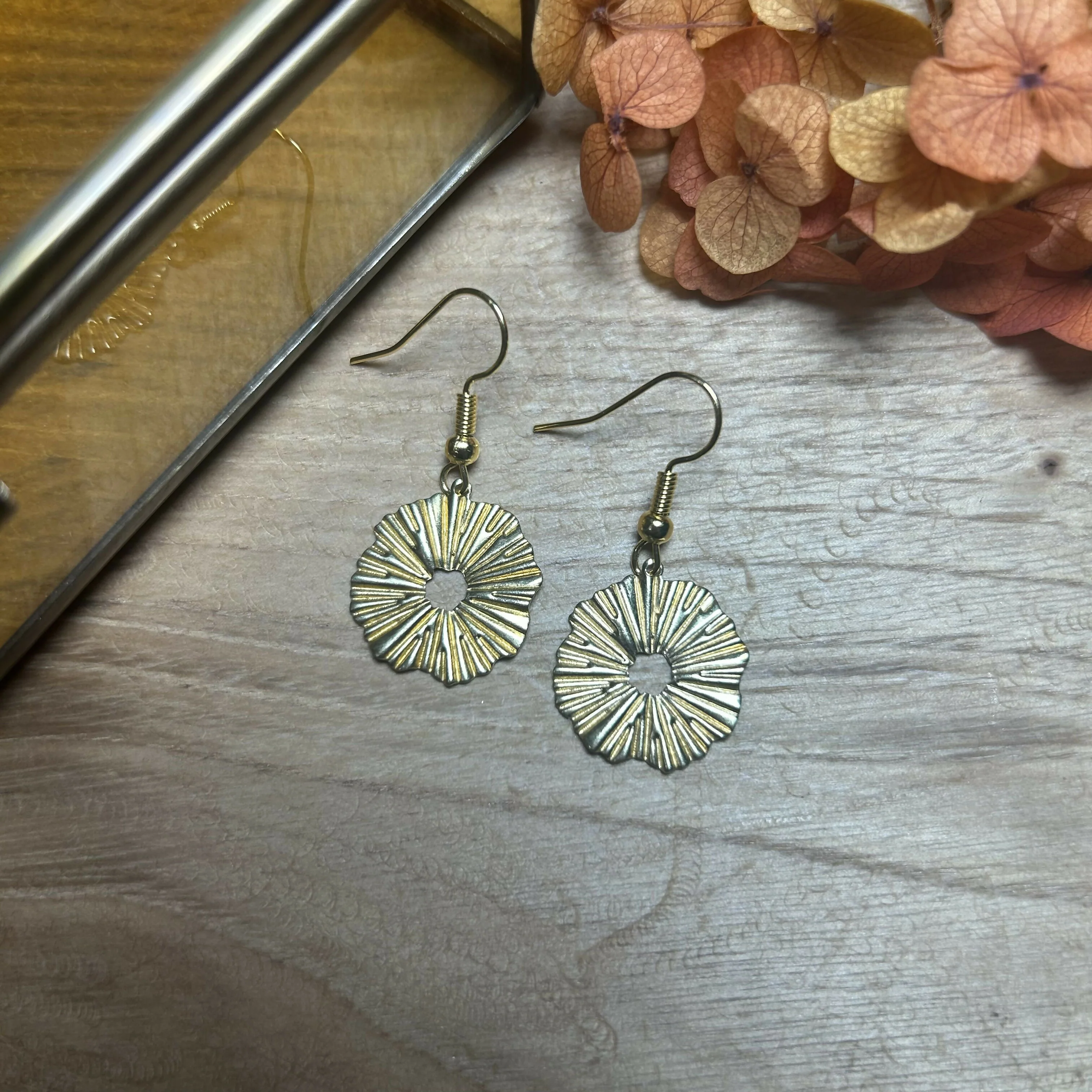 Lovely Gold Plated Disc Earrings