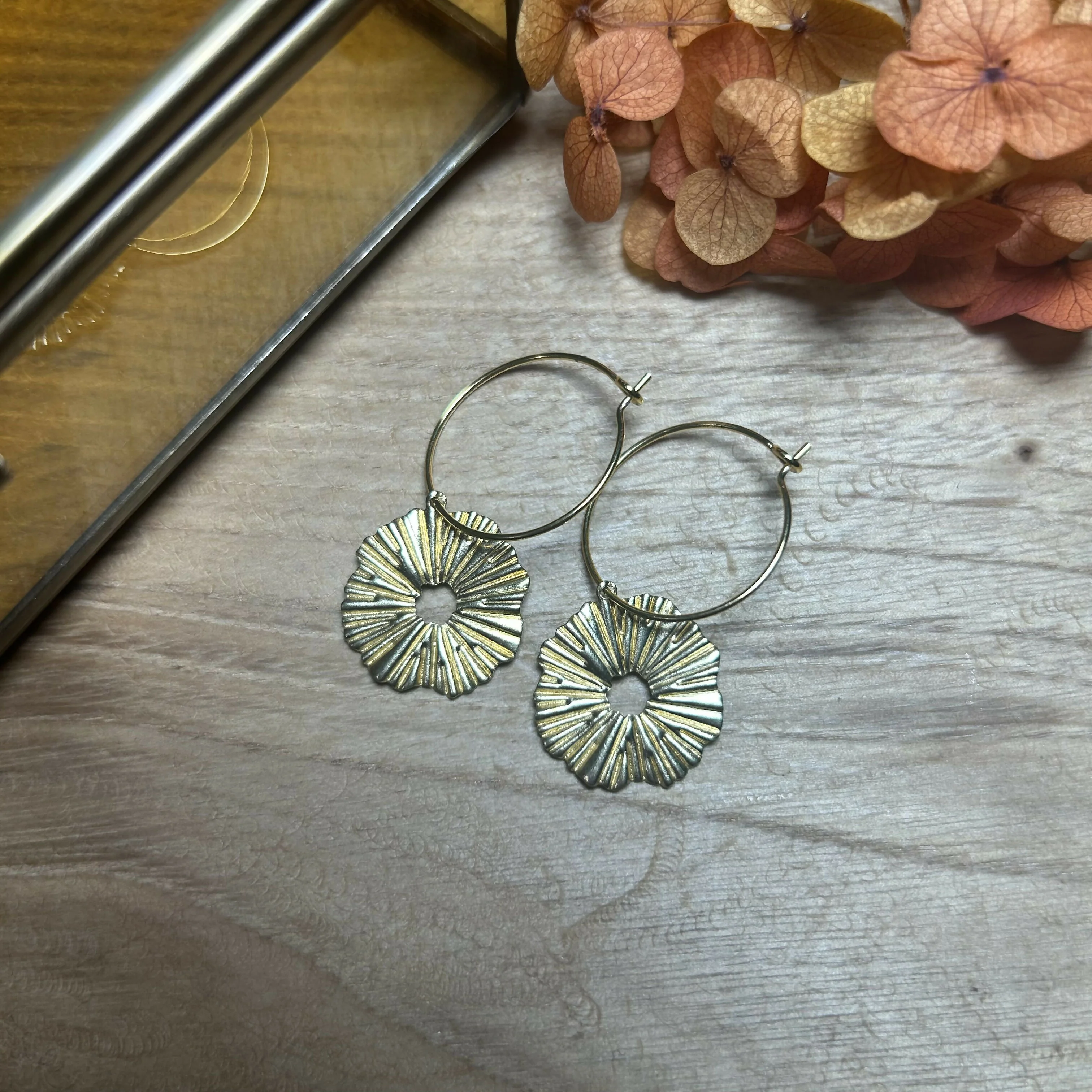 Lovely Gold Plated Disc Hoops