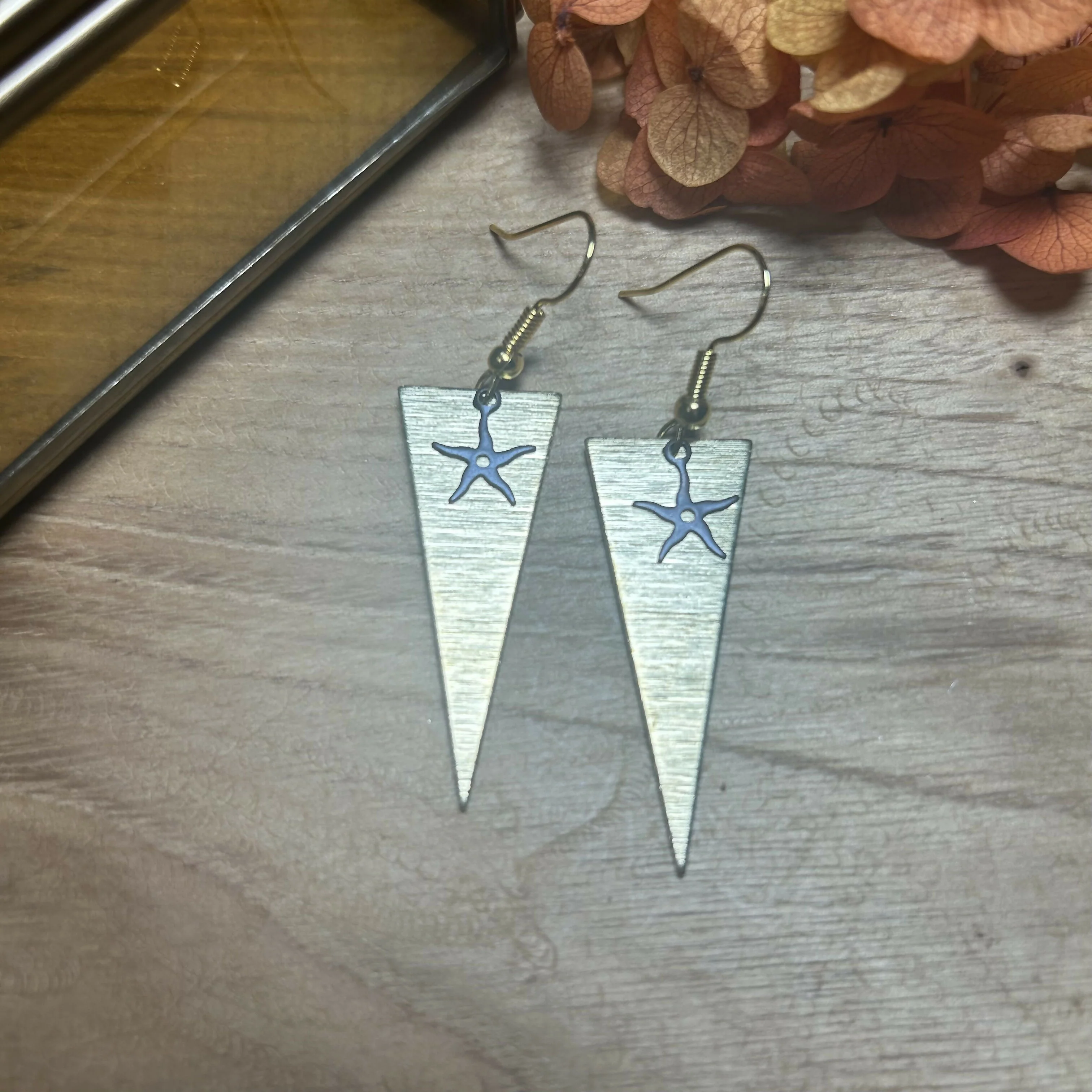 Lovely Gold Plated Triangle Earrings