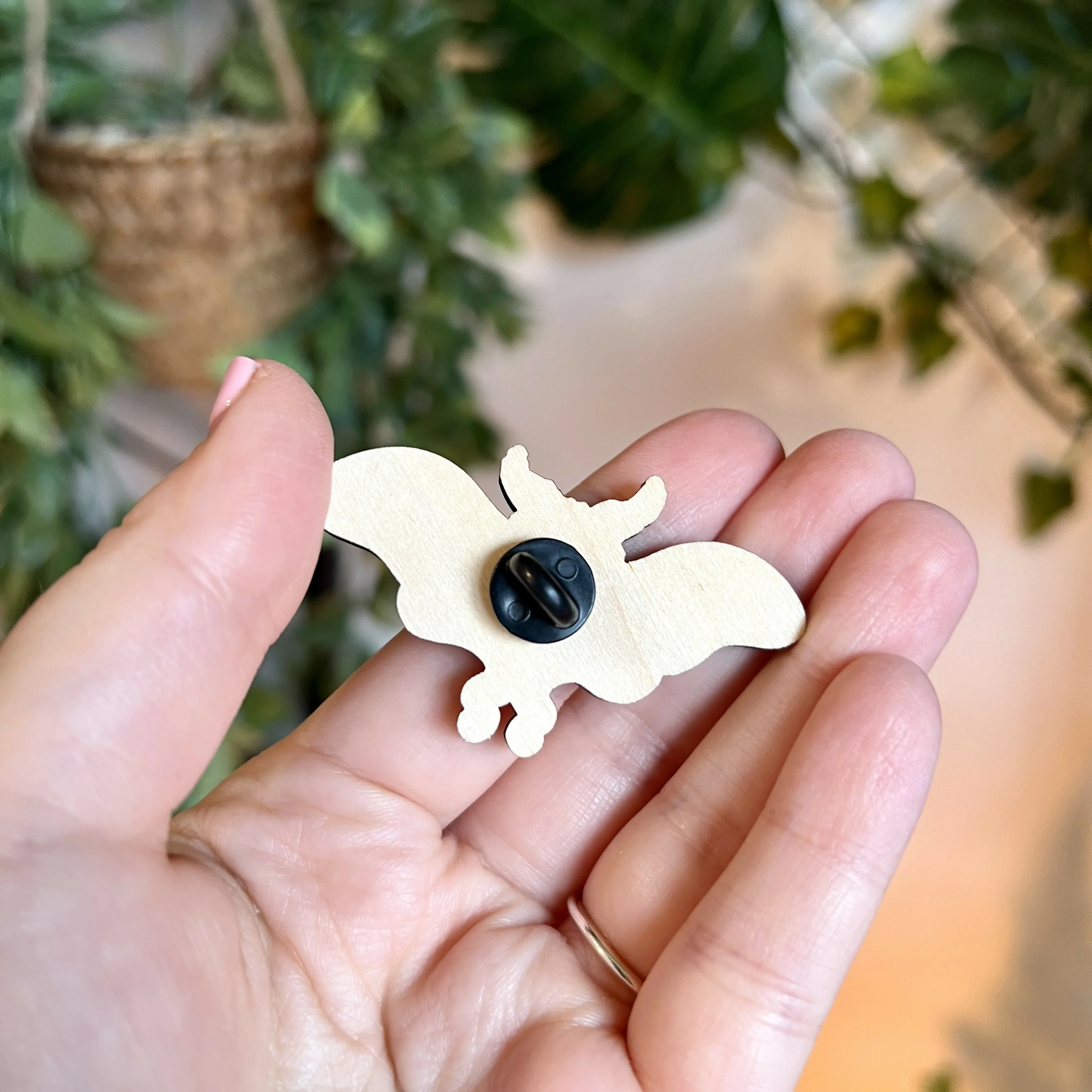 Lunie the Moth Wooden Pin - Image 5