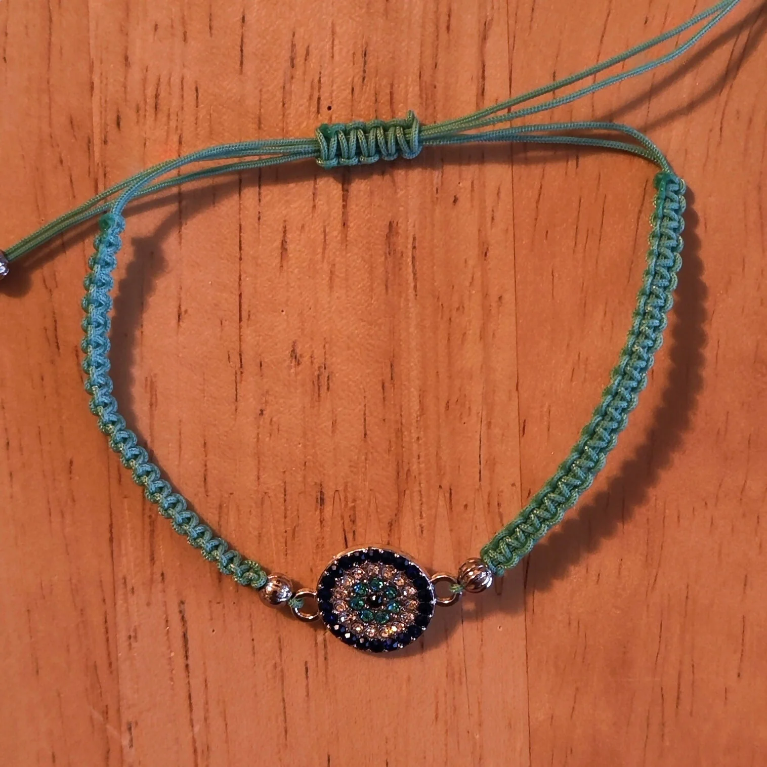 Macrame and Bead Adjustable Bracelet - Traditional Evil Eye Charms - Image 10