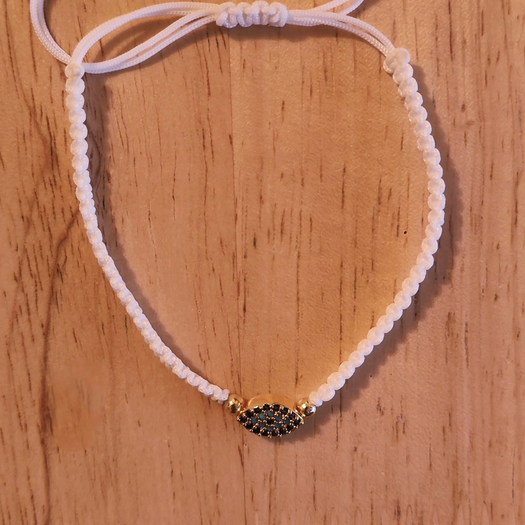 Macrame and Bead Adjustable Bracelet - Traditional Evil Eye Charms - Image 8