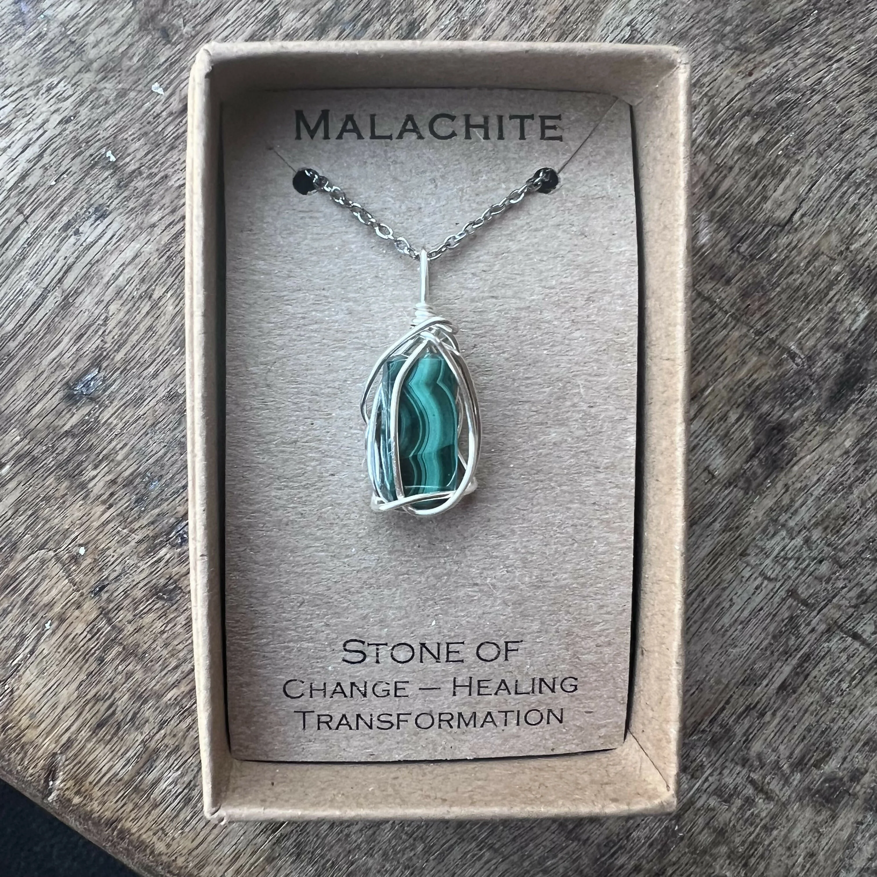 Malachite Wire Wrapped Pendant