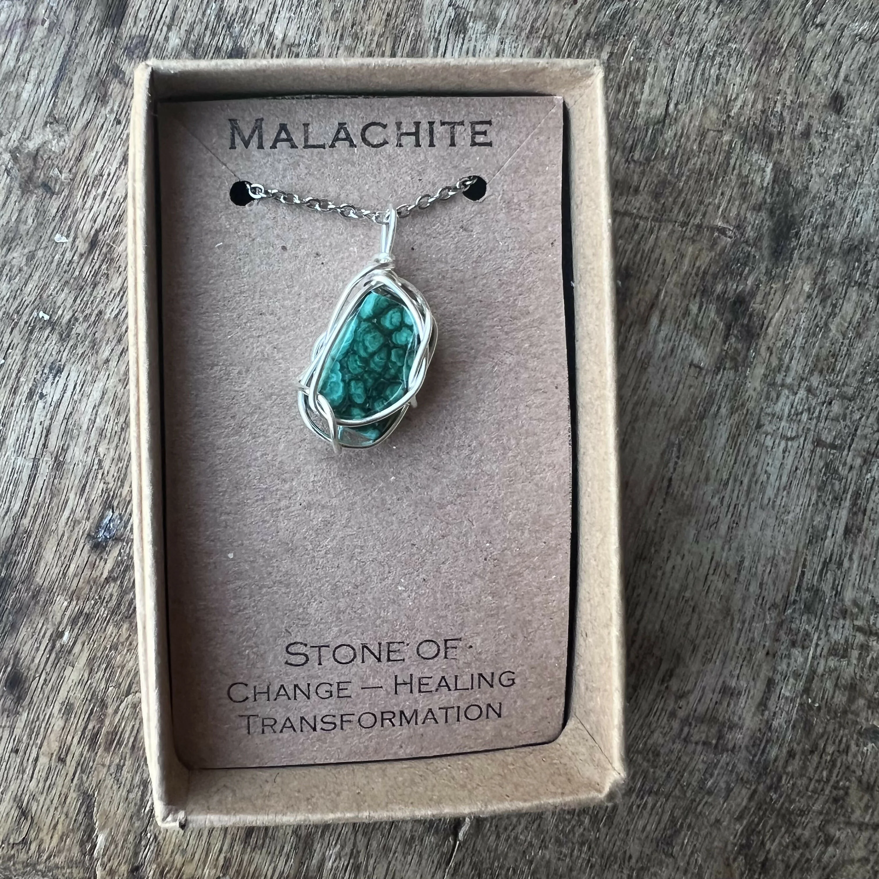 Malachite Wire Wrapped Pendant