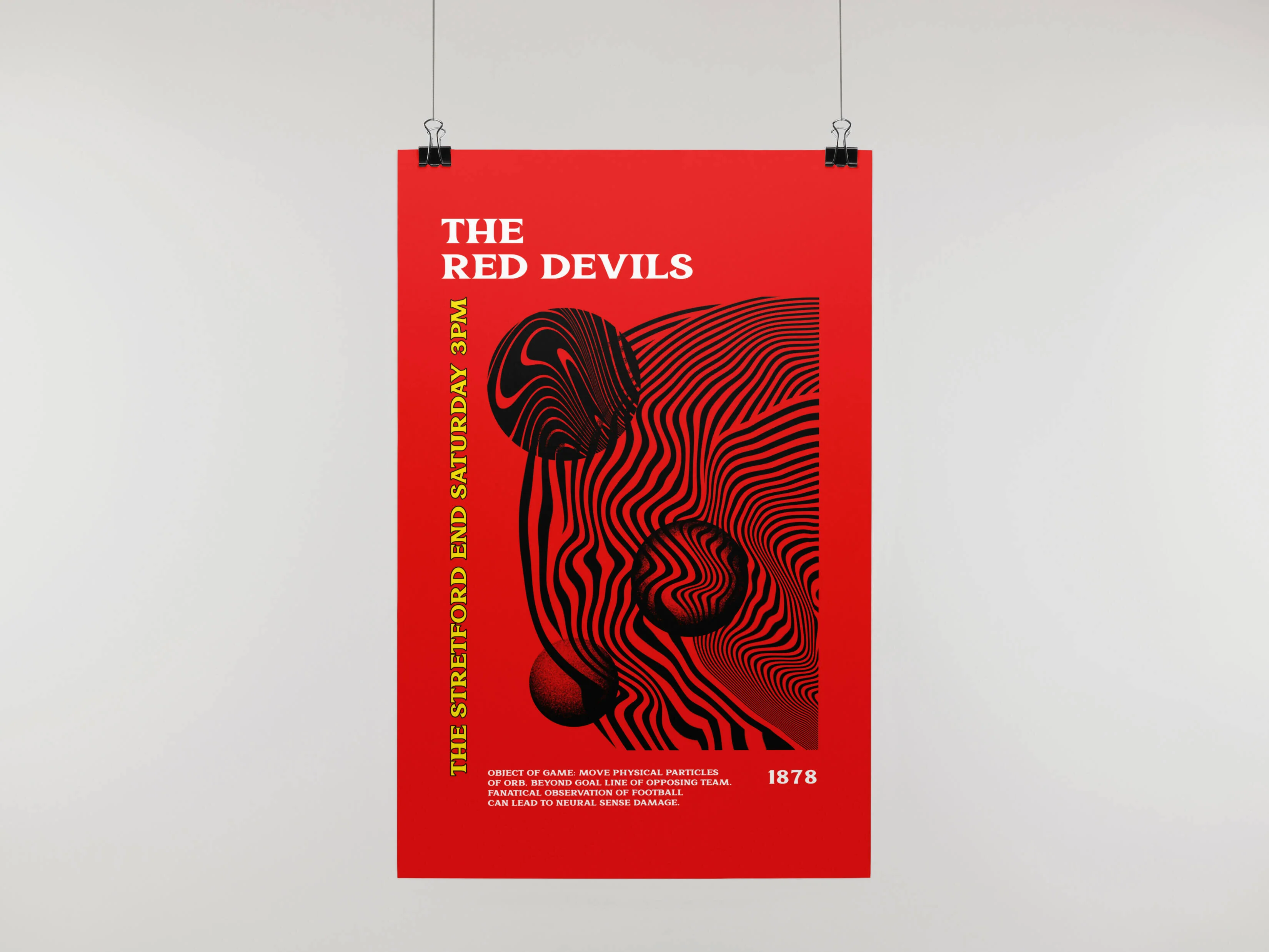 Manchester Utd Art Print PSYCHEDELIC Design in Red - Image 5