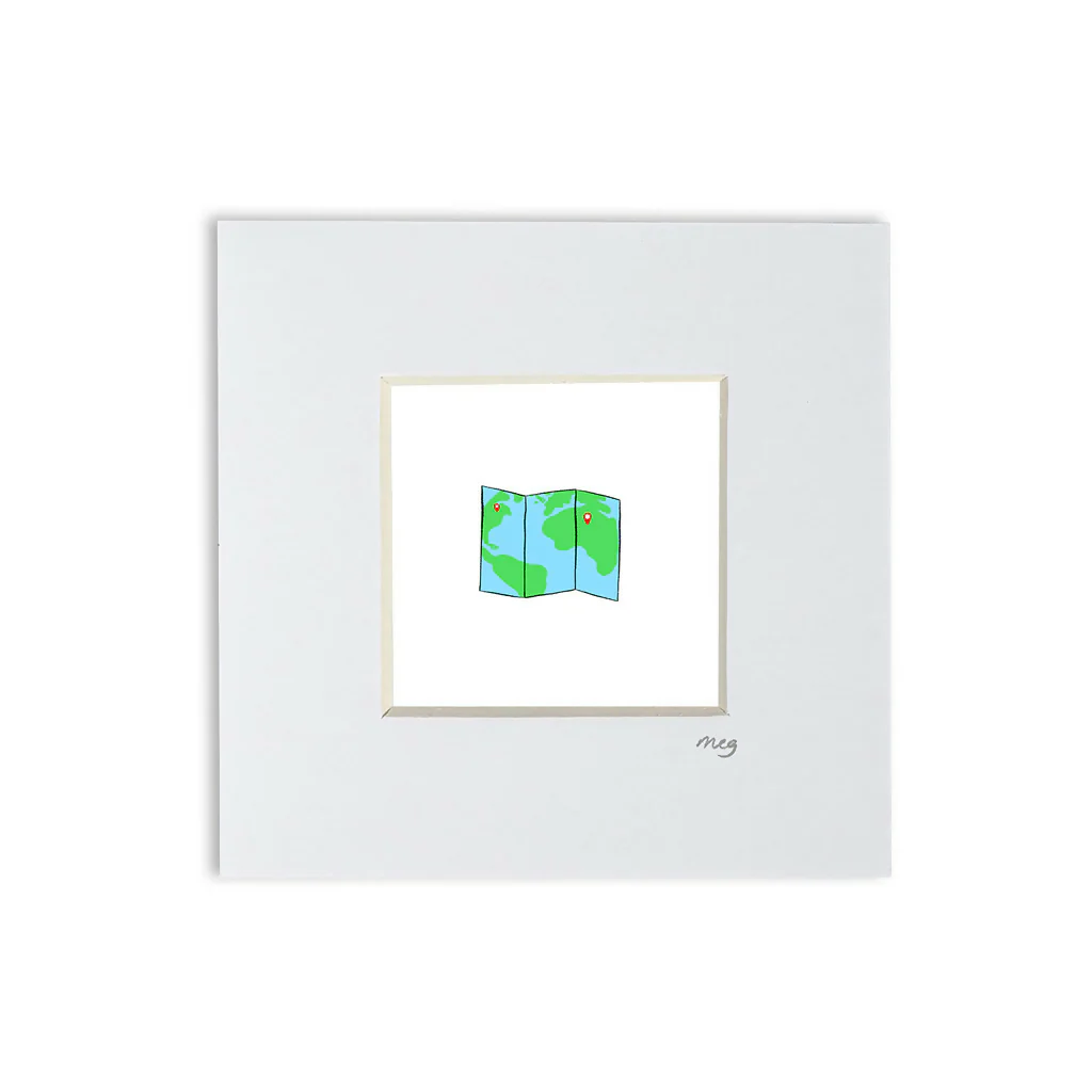 Map 4x4" Mounted Mini Print