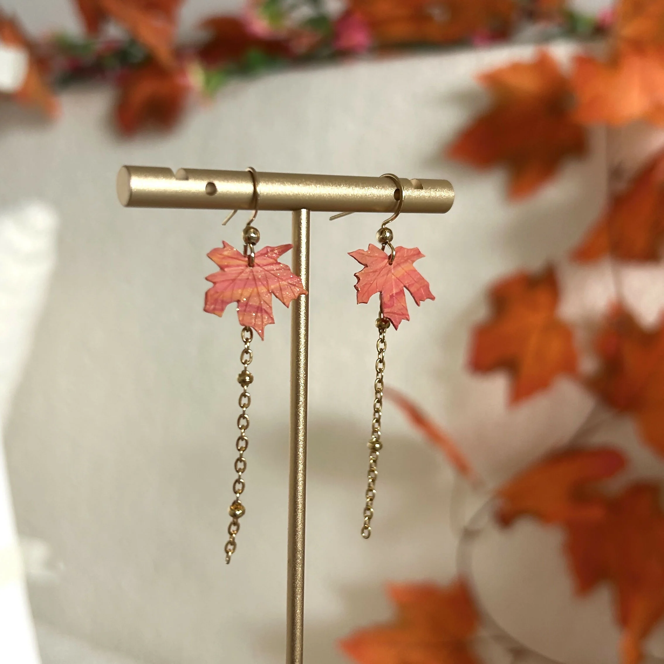 Maple Leaf Dangle Earrings - Image 3