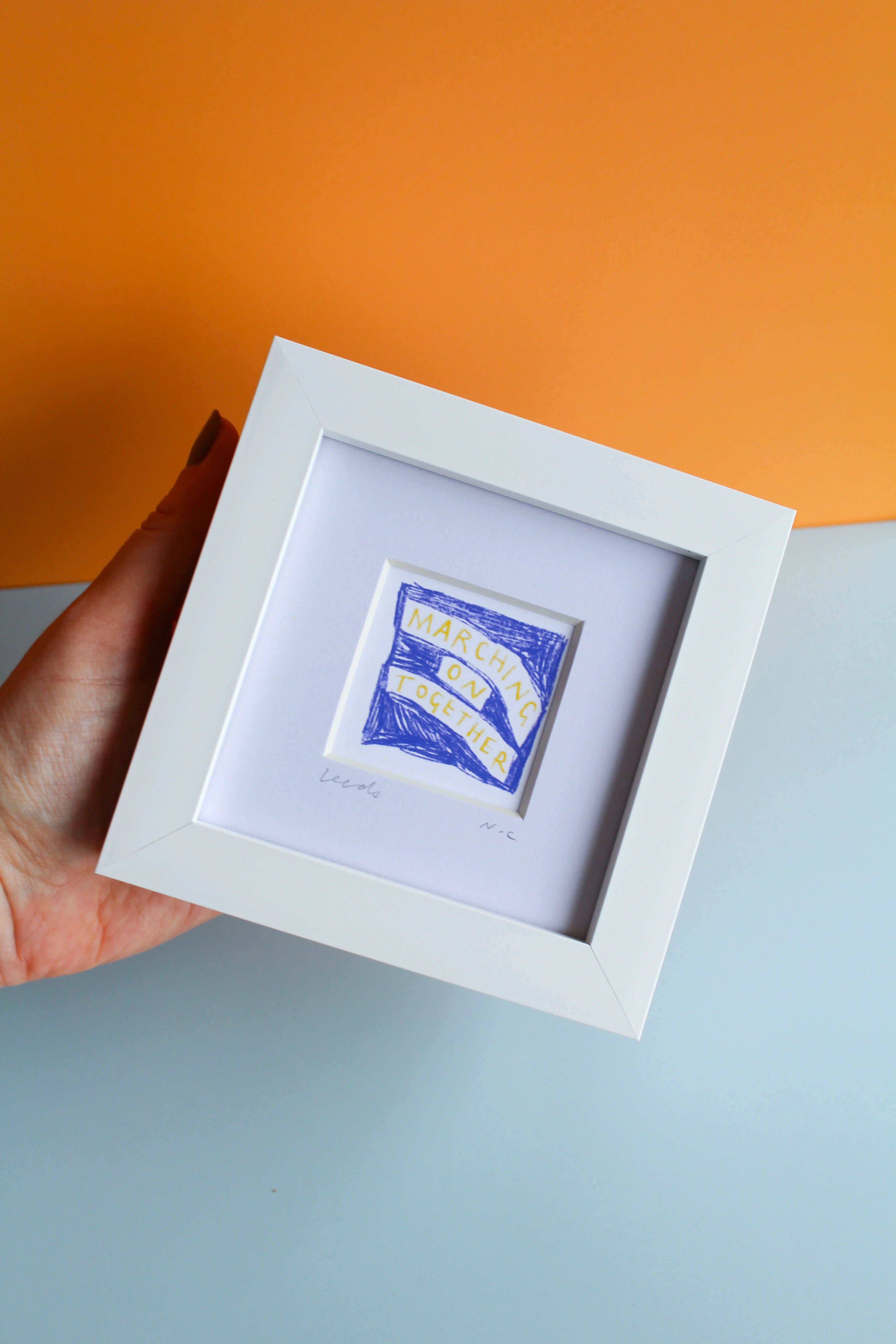 Marching On Together Leeds Mini Print