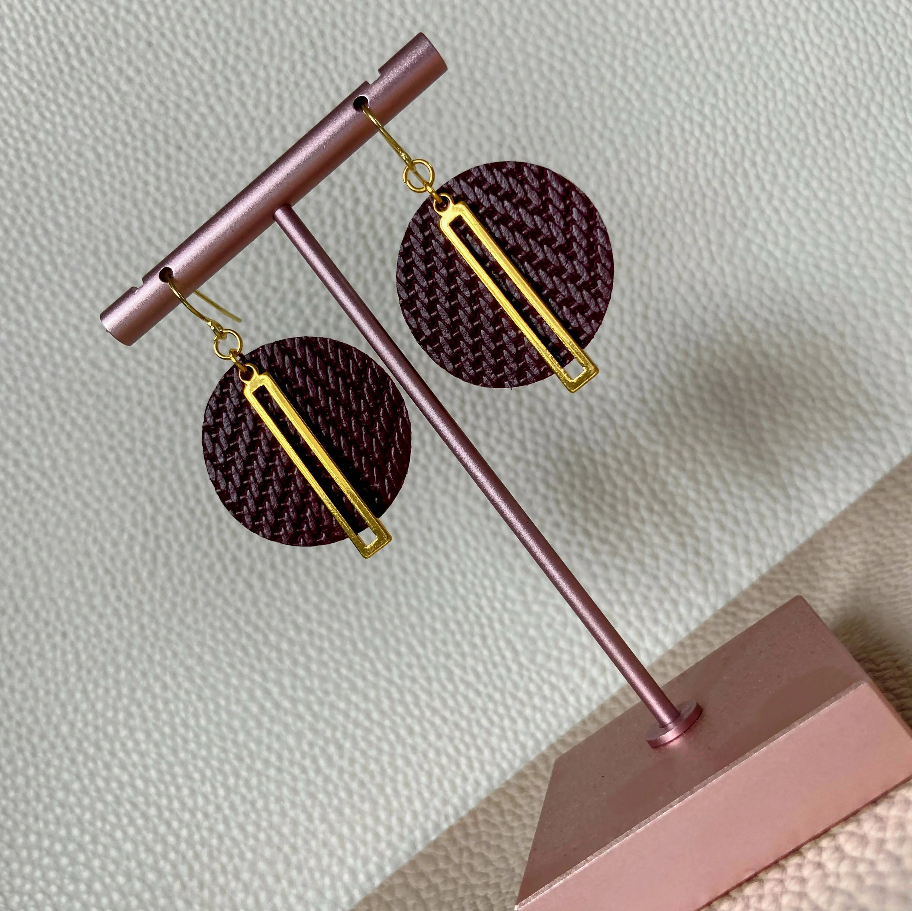 Maroon Lantern Earrings - Image 2