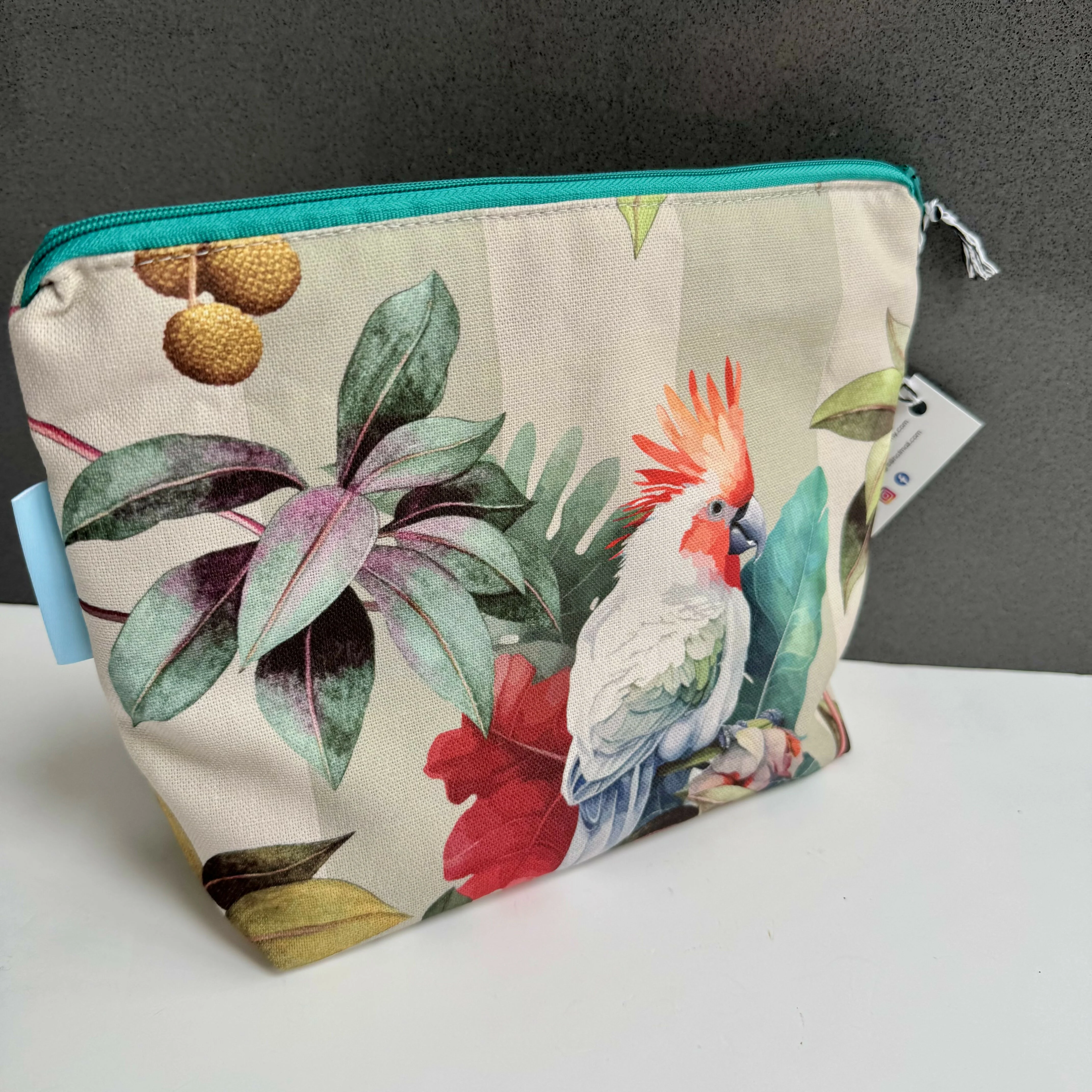 Medium Toiletry Bag - Stripy Kingfisher - Image 2