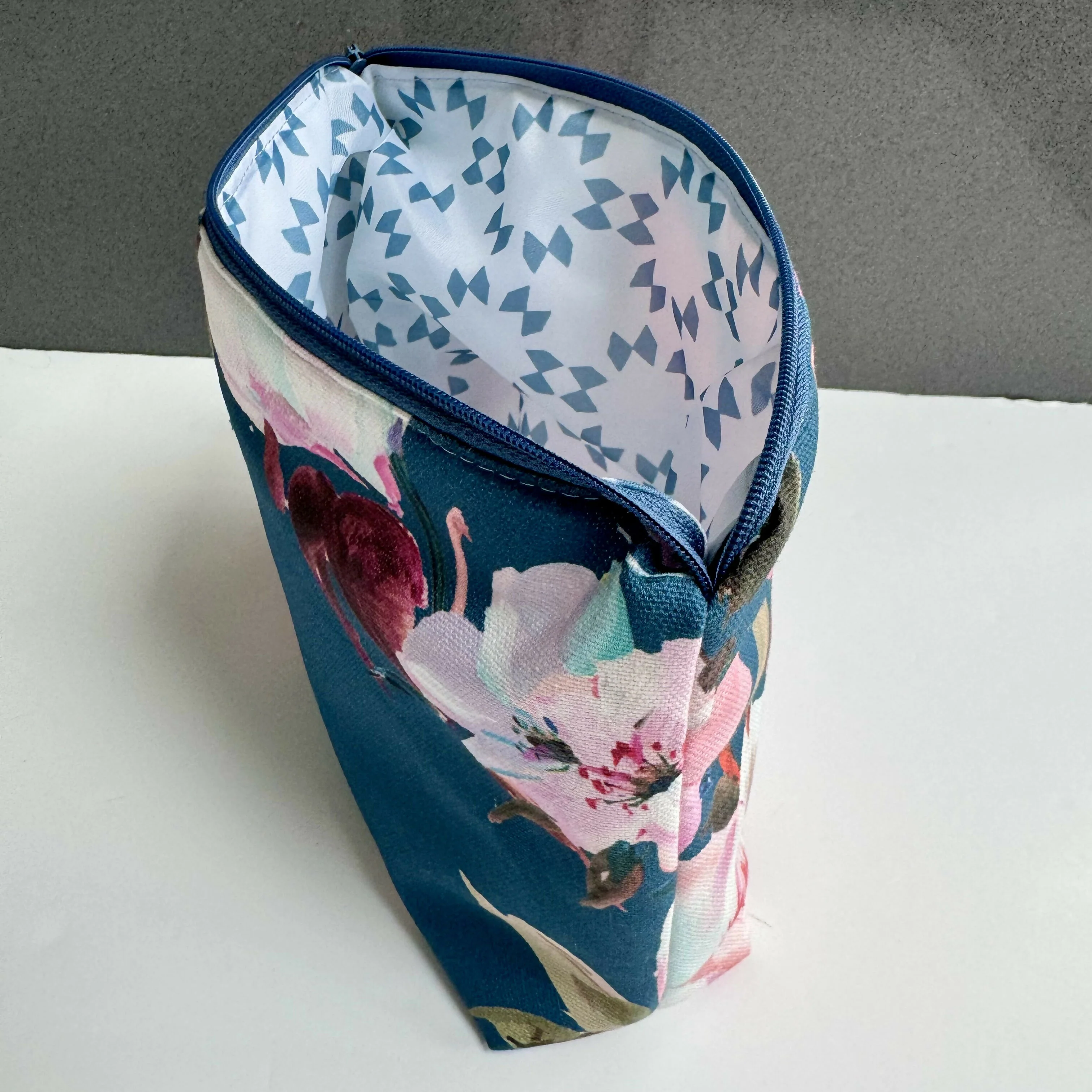 Medium Toiletry Bag - Teal Modern Floral - Image 2