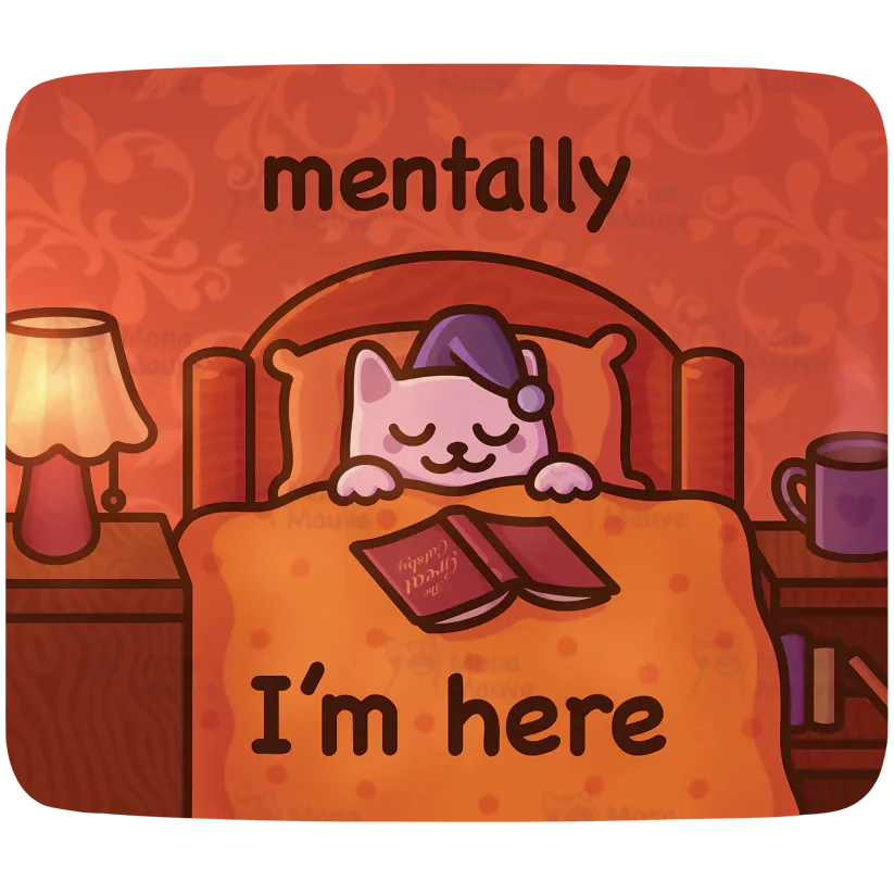 Mentally I'm Here- Cat Sticker - Image 2