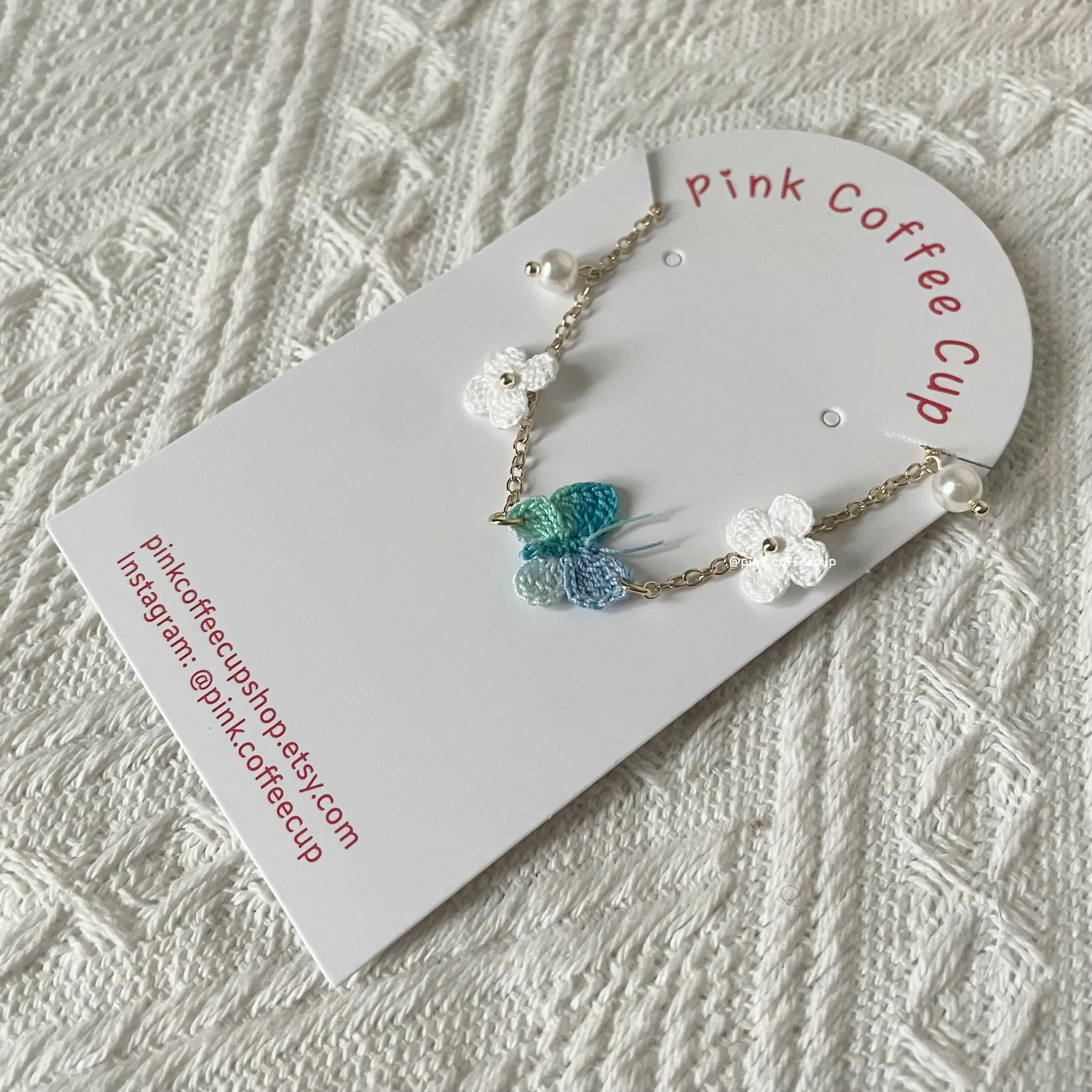 Micro Crochet Butterfly Bracelet