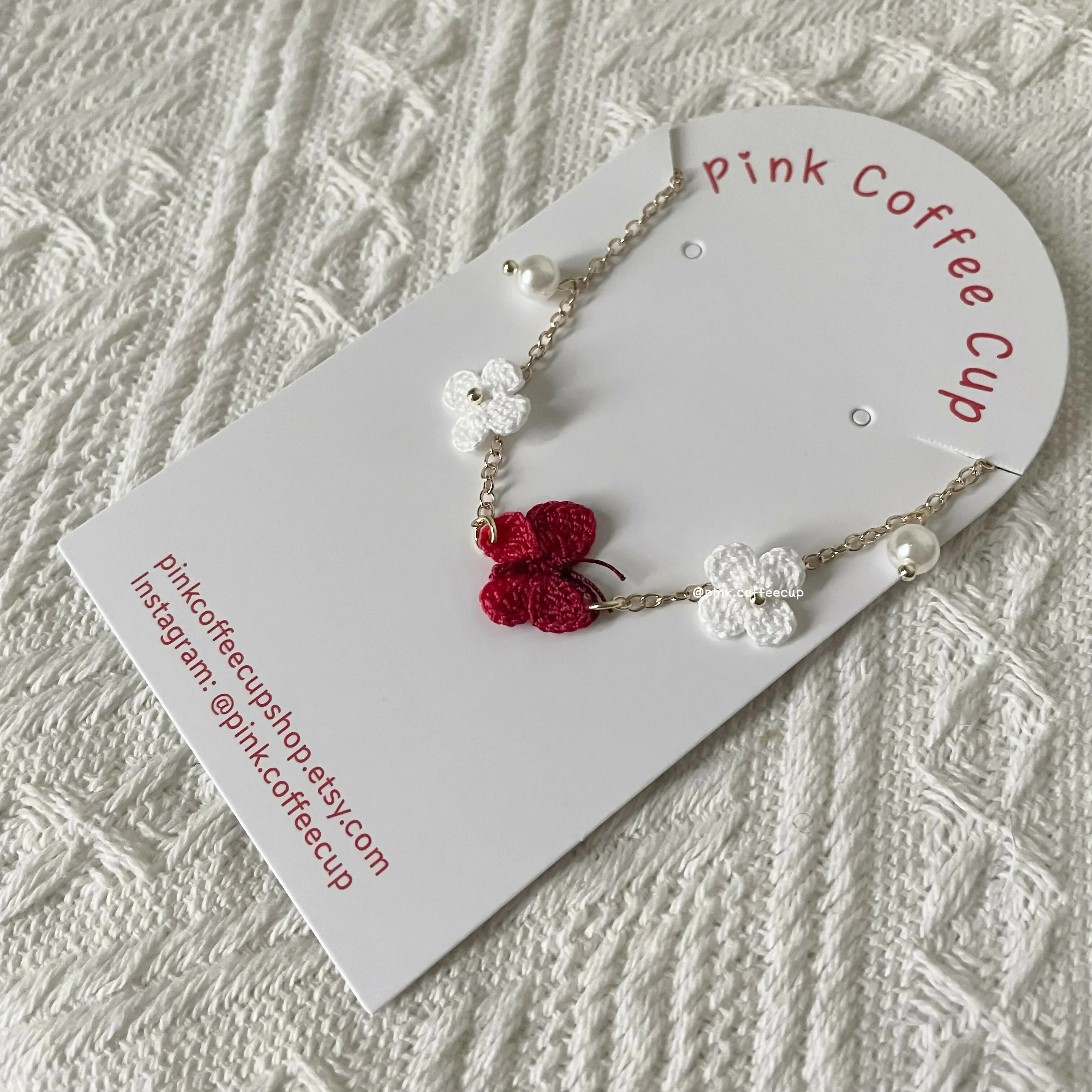 Micro Crochet Butterfly Bracelet - Image 3