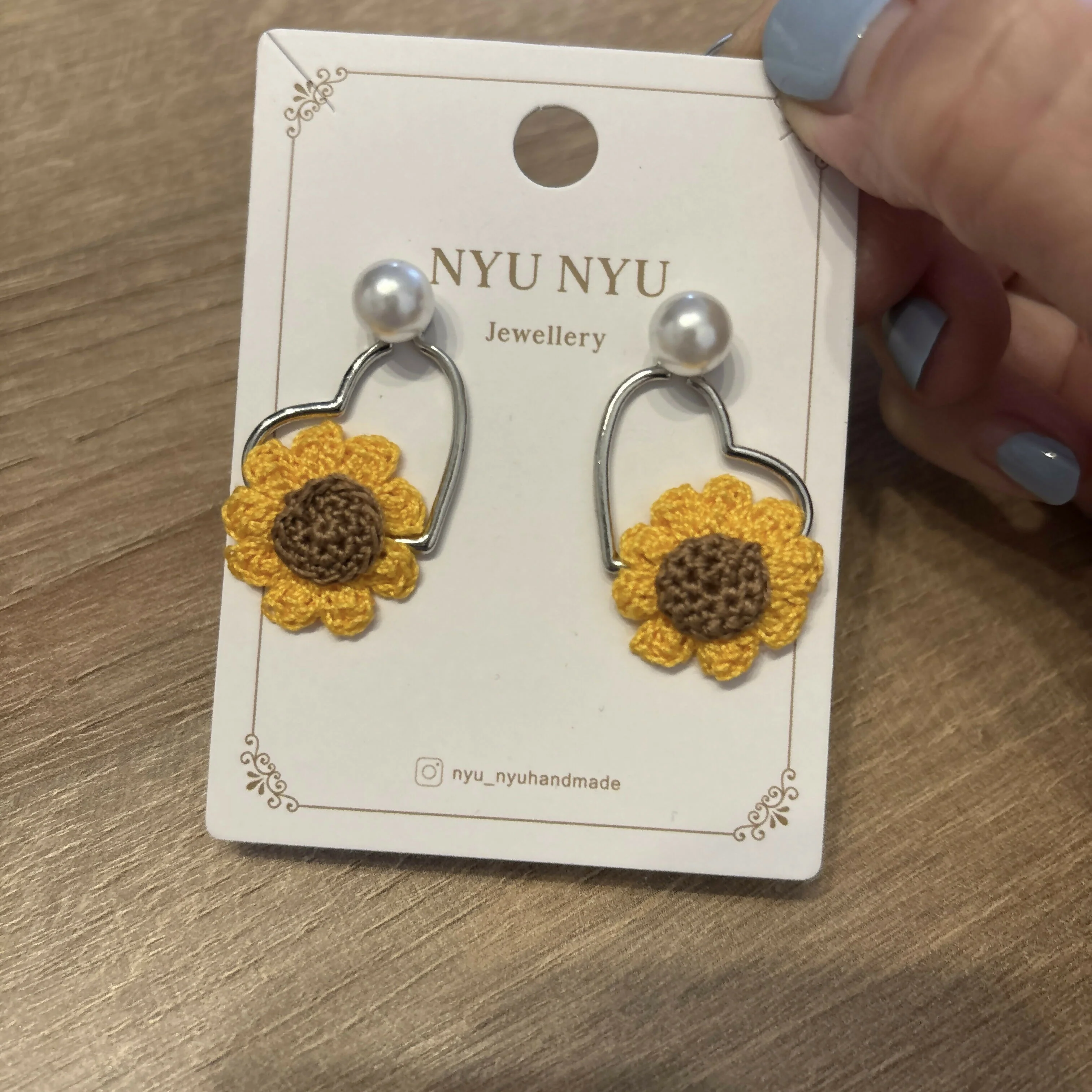 Micro Crochet Flower Dangle Earrings