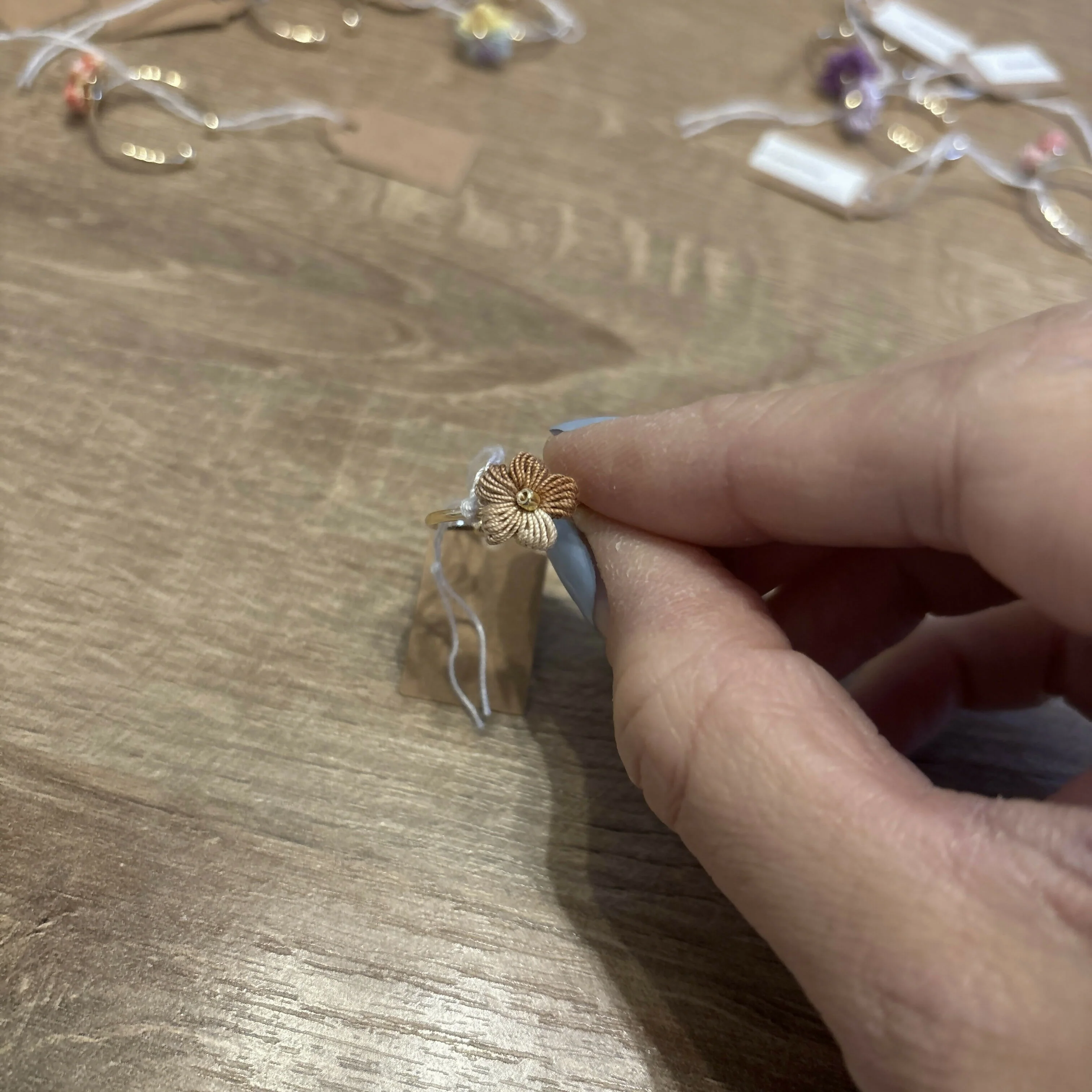 Micro Crochet Flower Rings