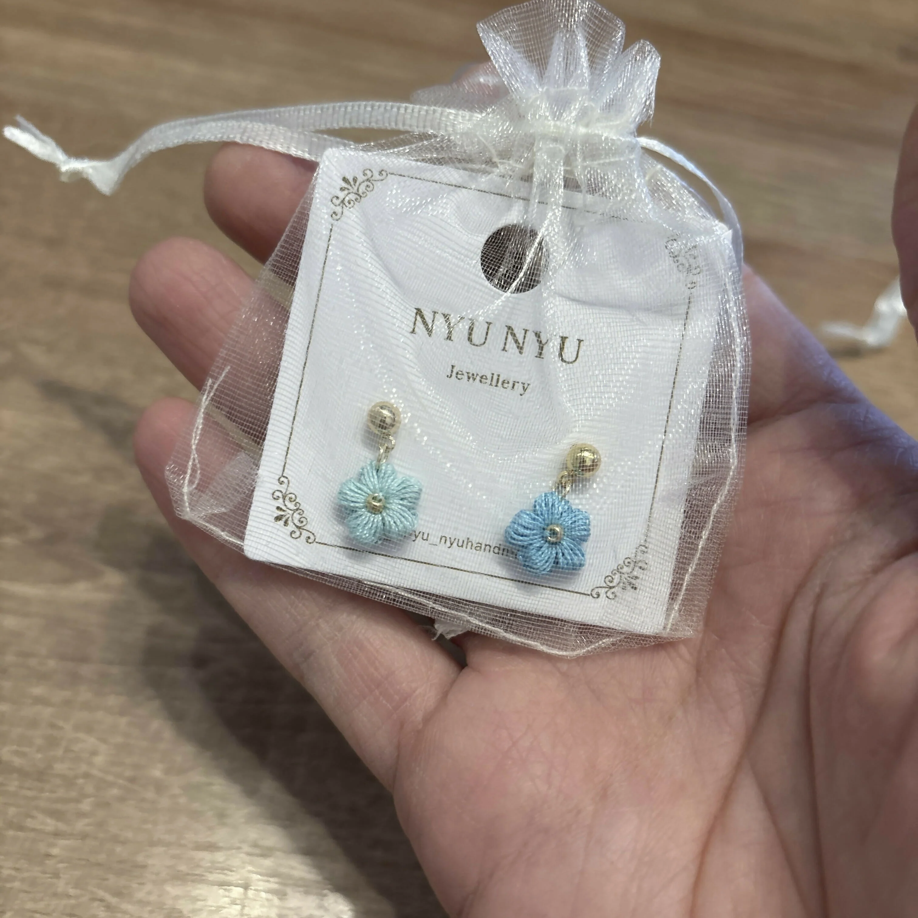 Micro Crochet Flower Stud Earrings - Image 5