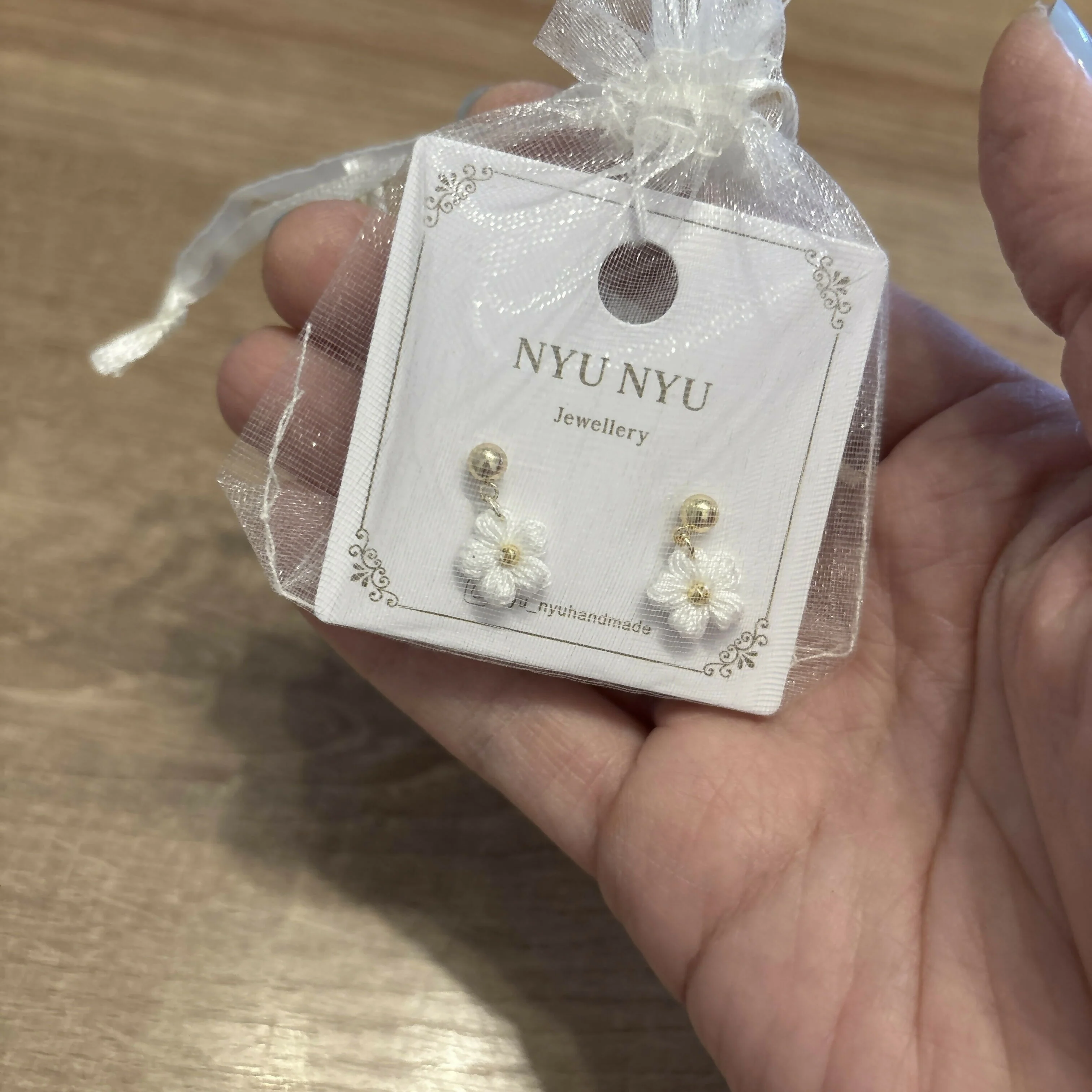 Micro Crochet Flower Stud Earrings - Image 6