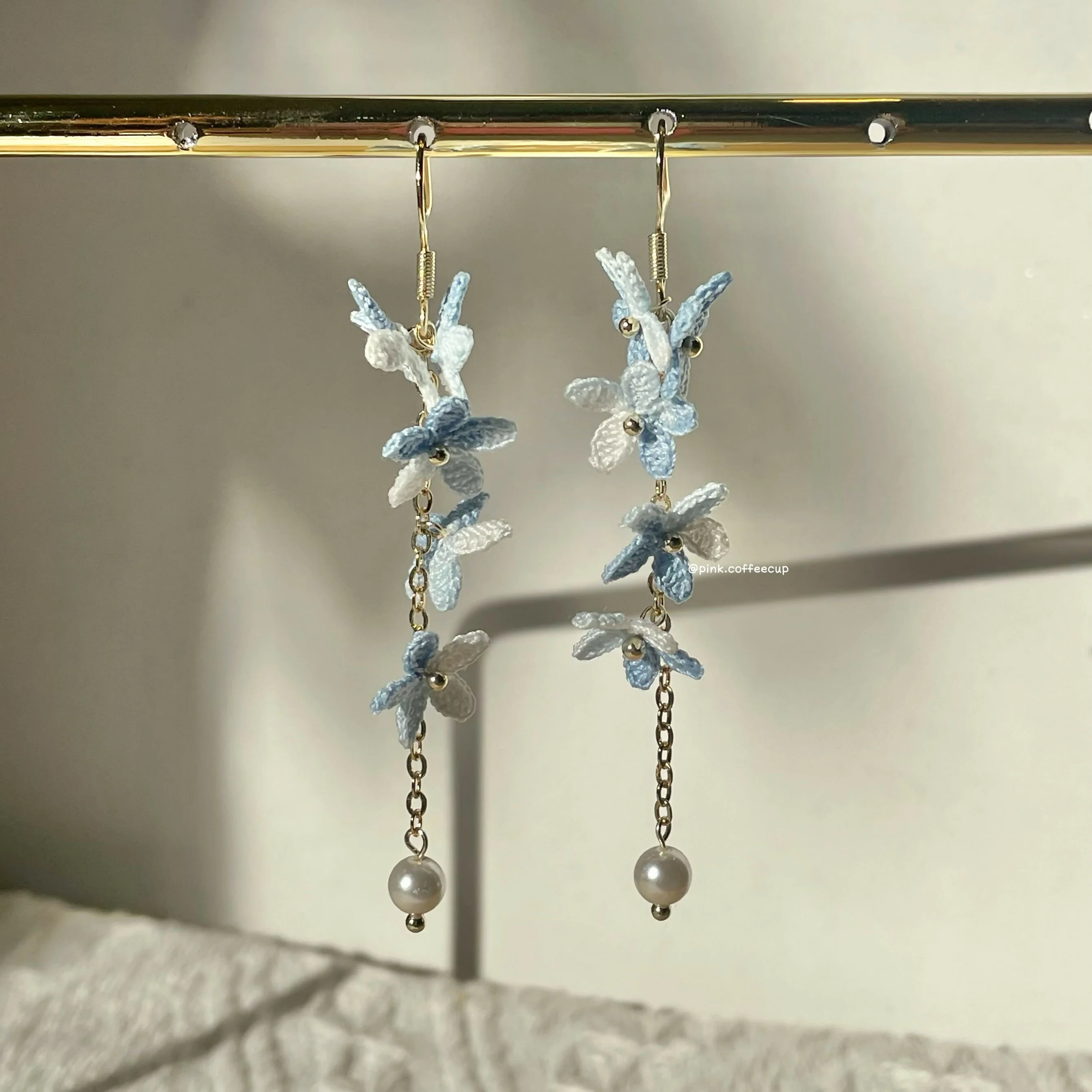 Micro Crochet Flowers Drop and Dangle Earrings