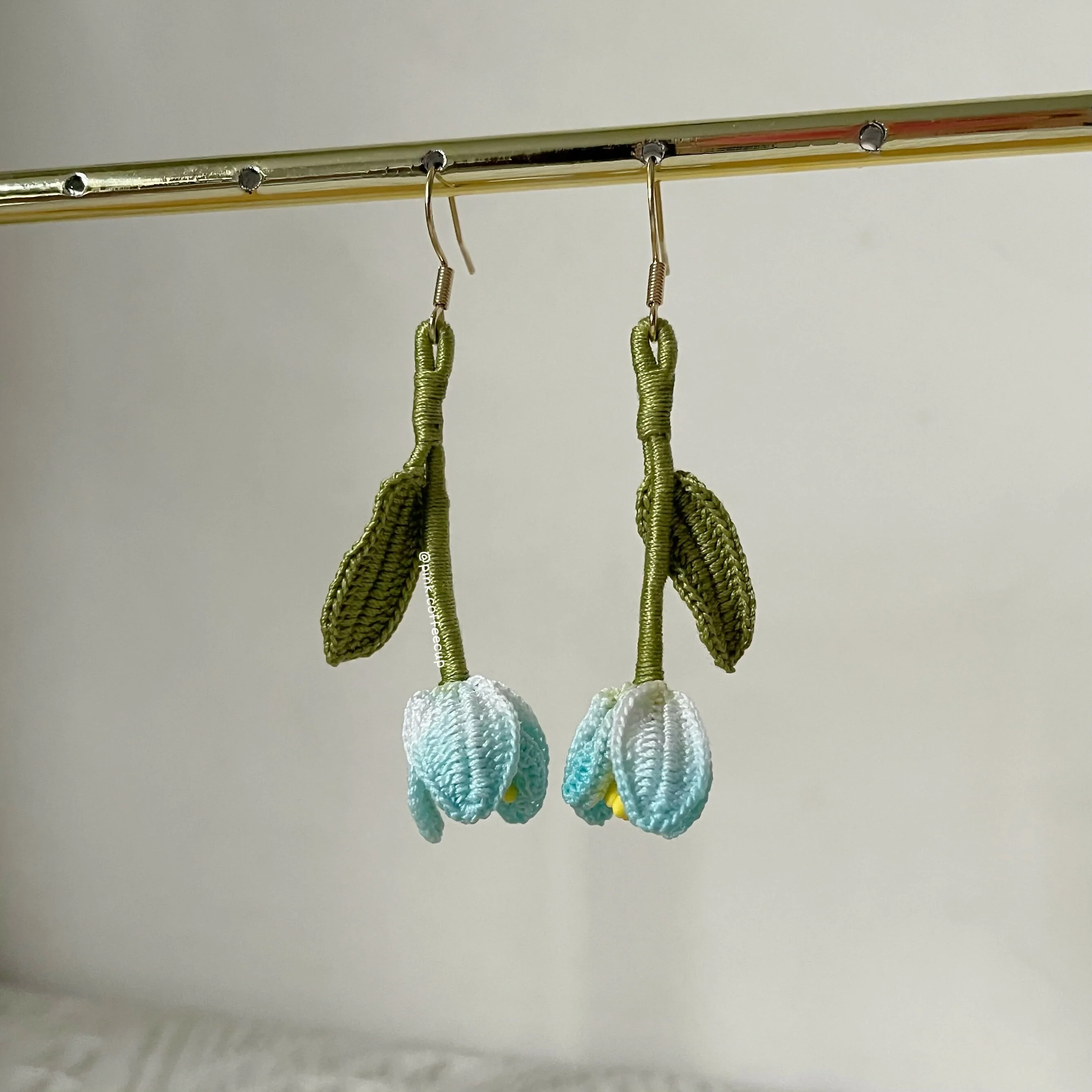 Micro Crochet Tulip Drop and Dangle Earrings