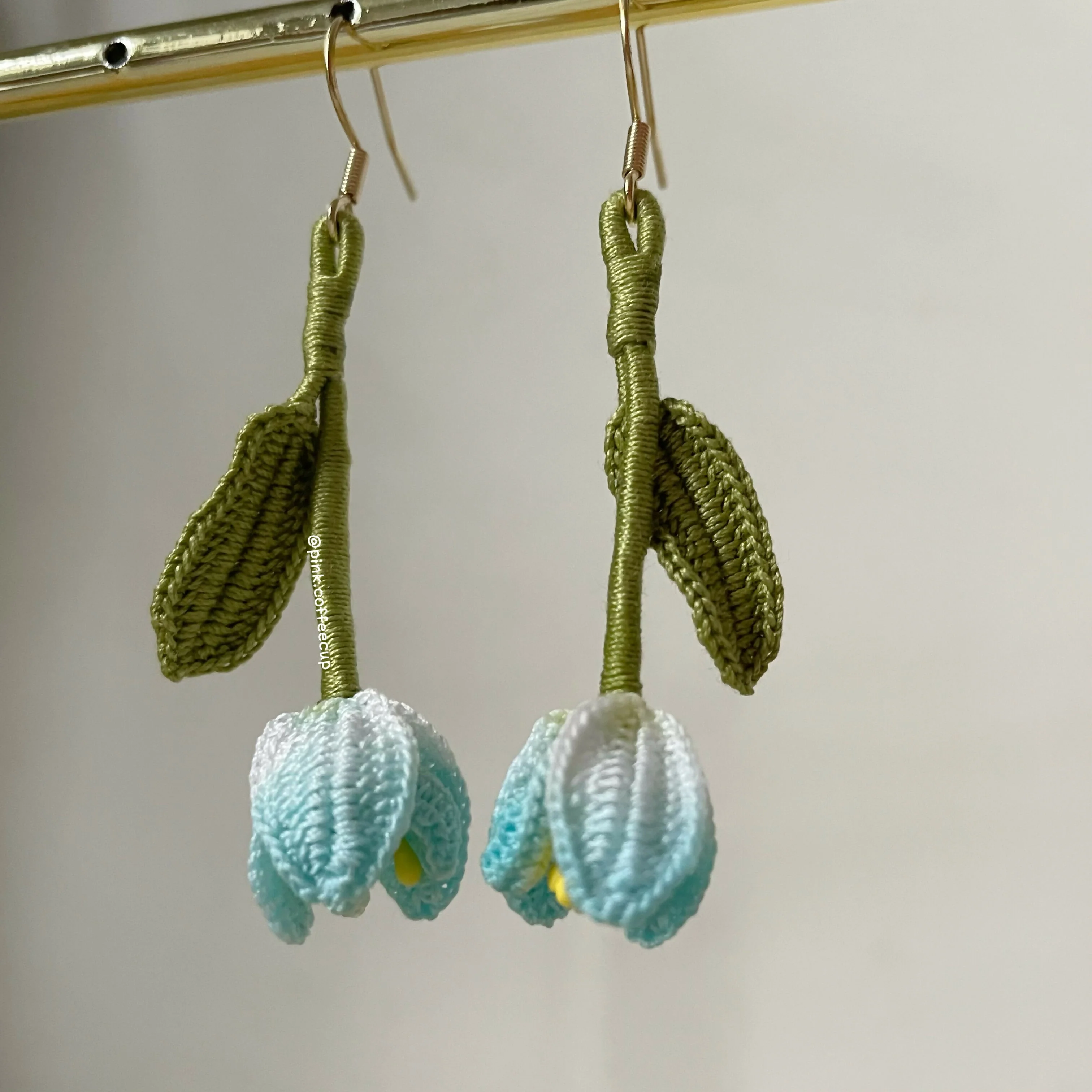 Micro Crochet Tulip Drop and Dangle Earrings - Image 2