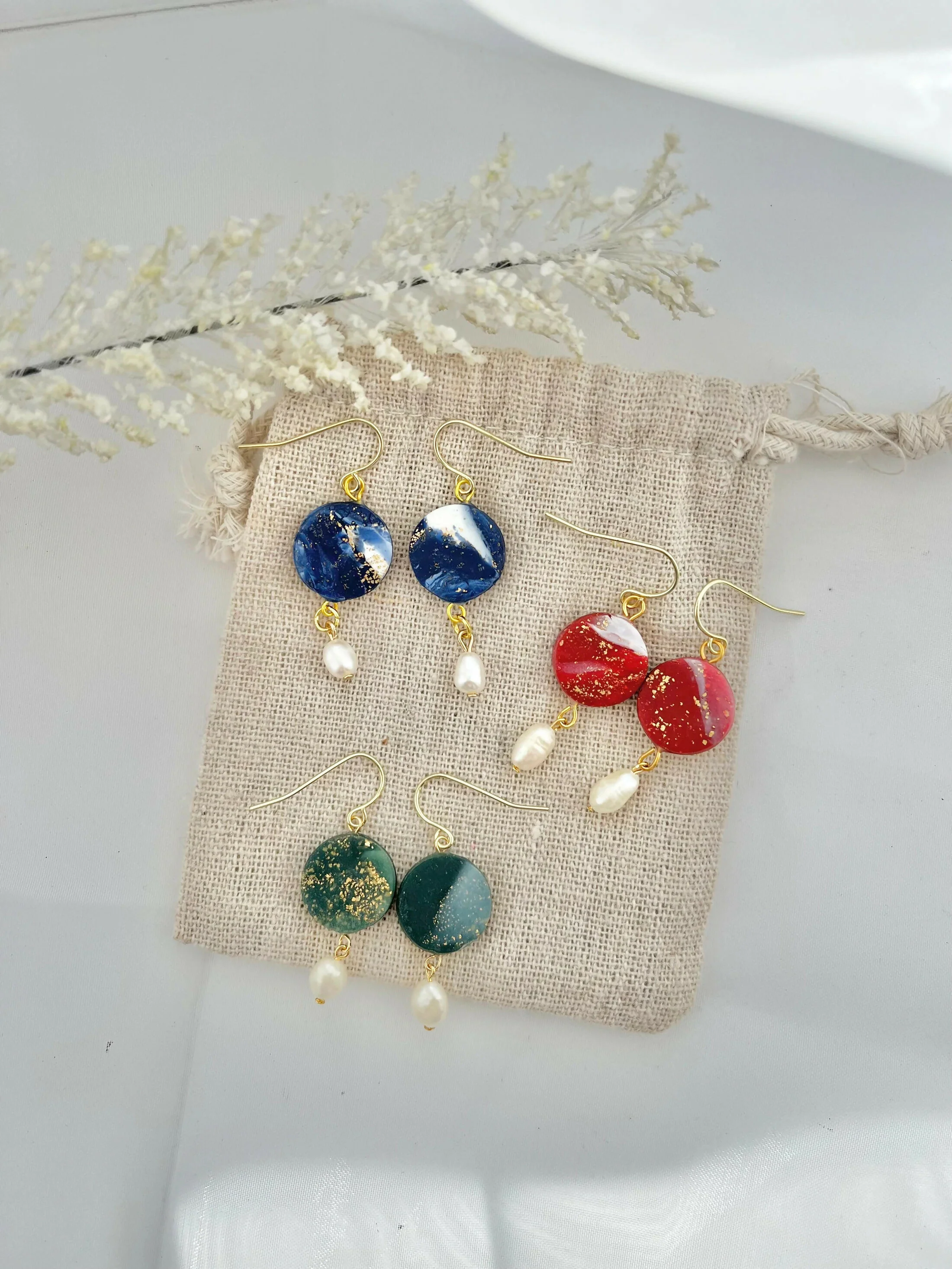 Midnight Sky No. 4 - Handmade Polymer Clay Earrings - Image 2