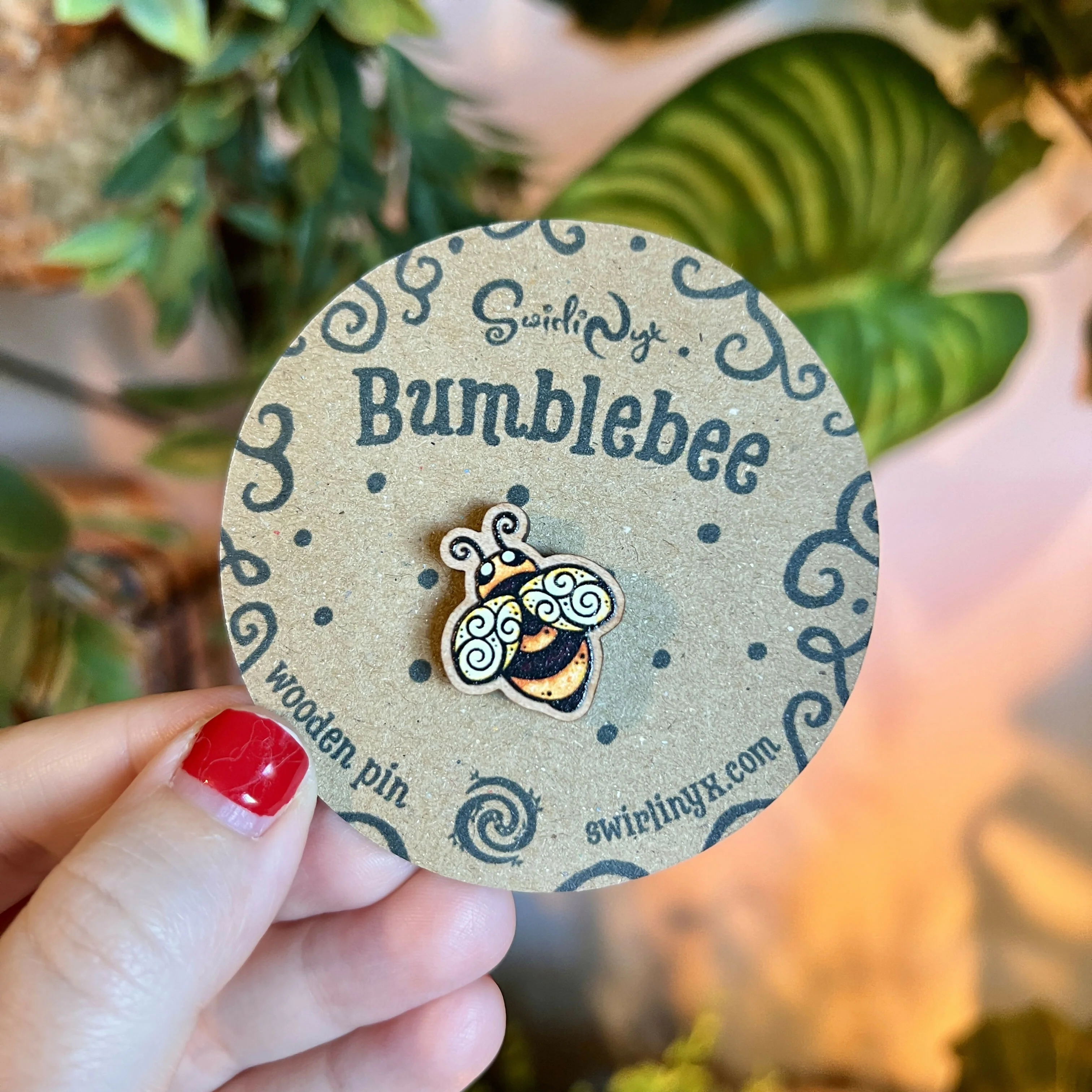 Mini Bumblebee Wooden Pin - Image 2