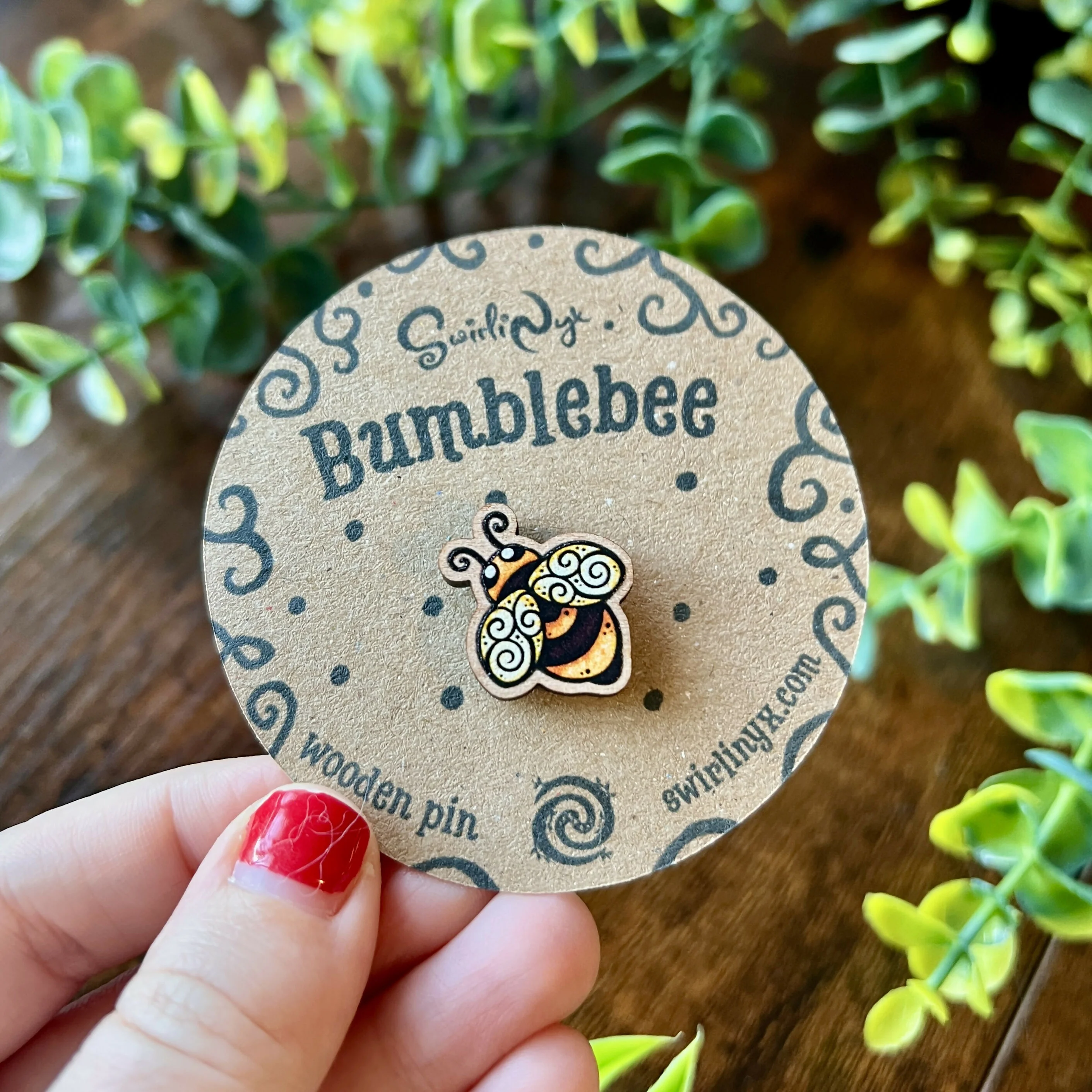 Mini Bumblebee Wooden Pin - Image 3