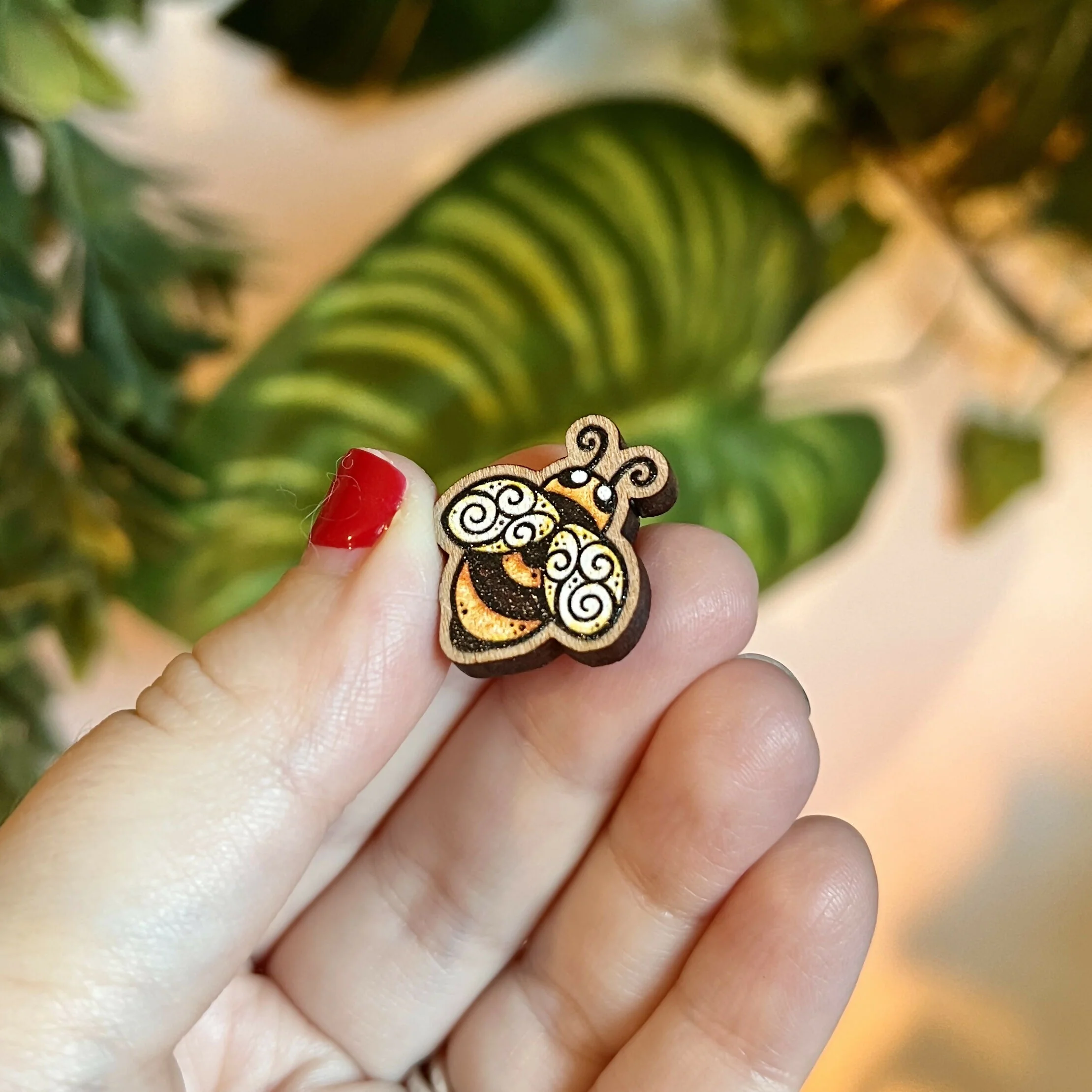 Mini Bumblebee Wooden Pin - Image 5