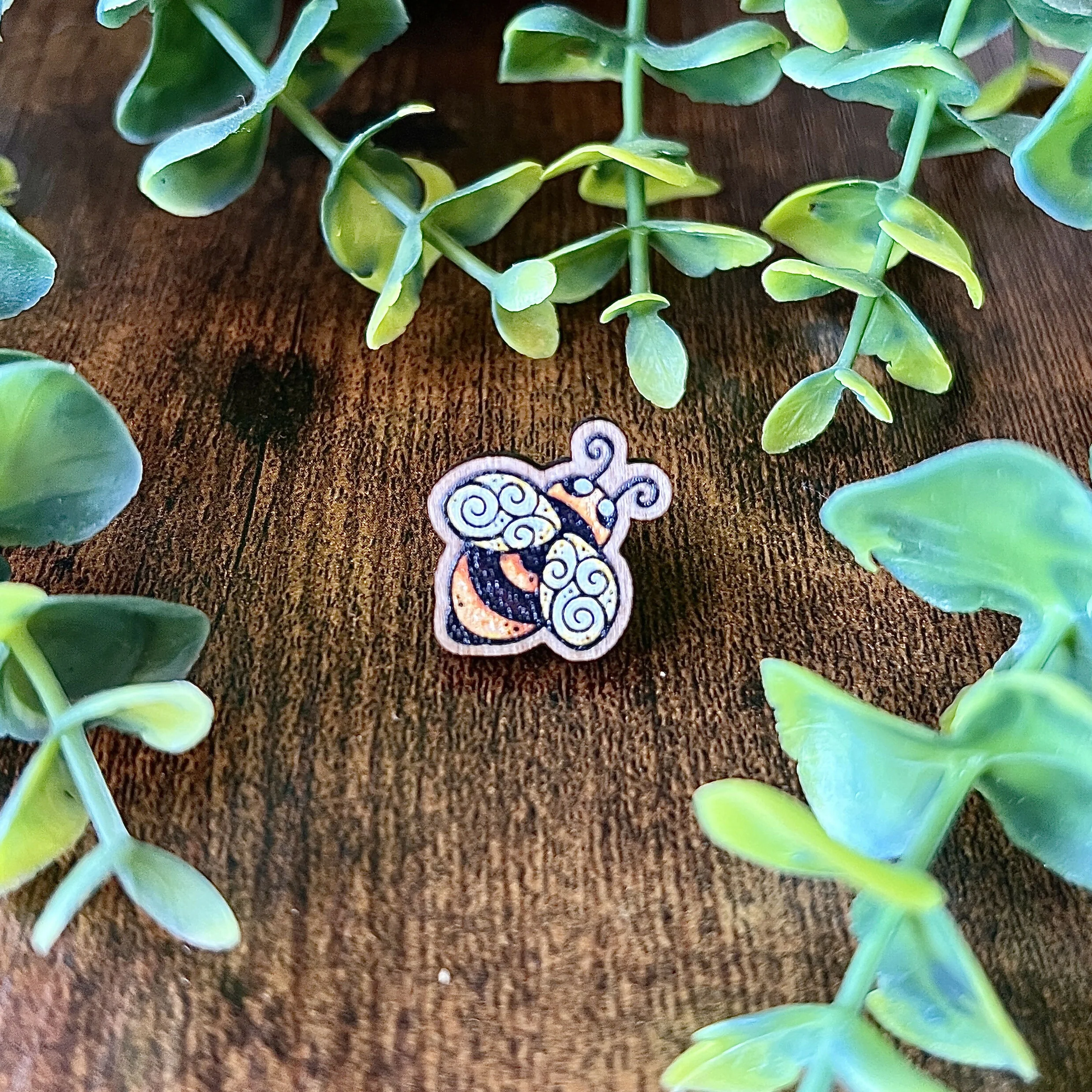 Mini Bumblebee Wooden Pin - Image 6