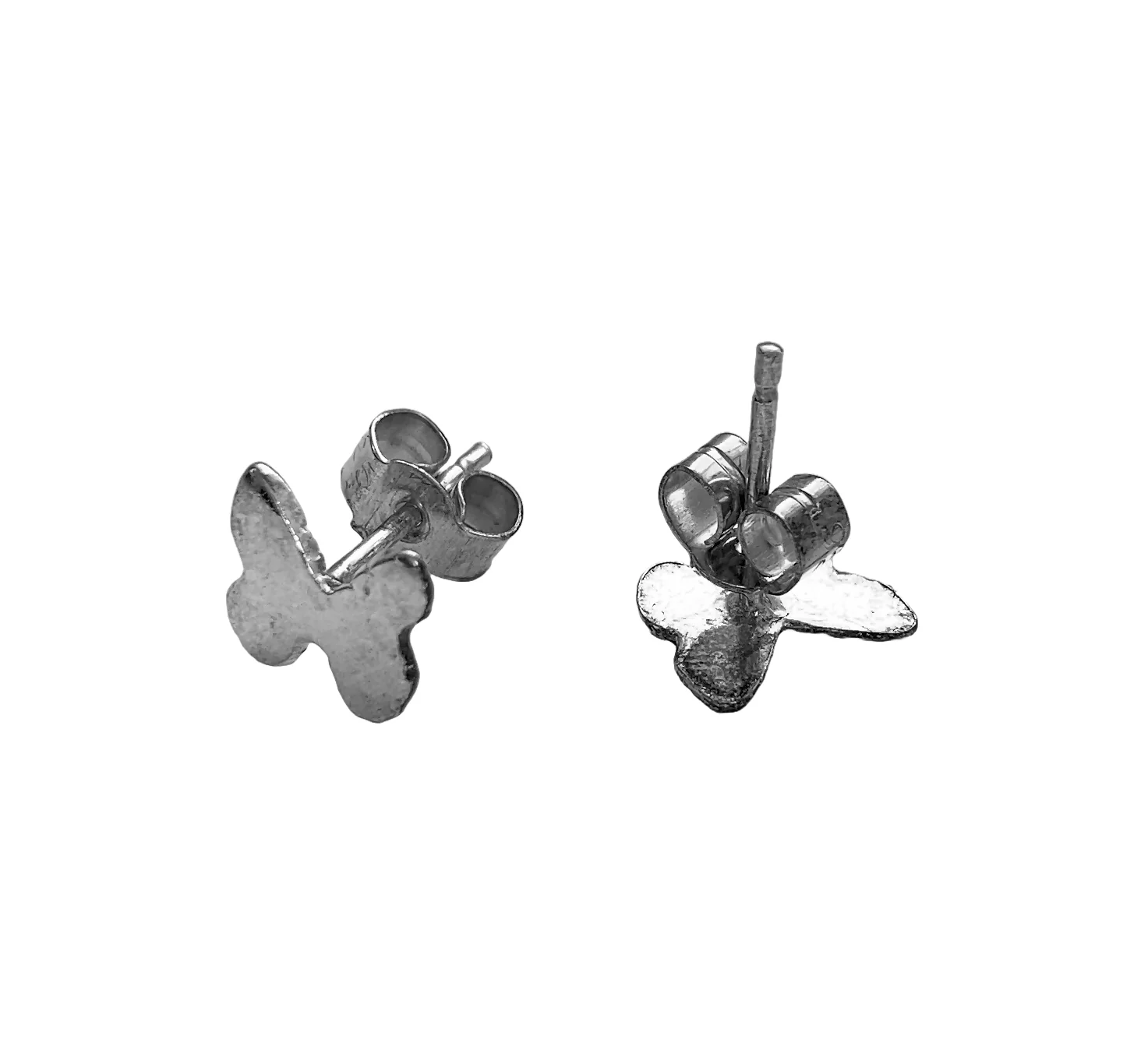 Mini Butterfly Studs – Handmade from Recycled Fine Silver and on Sterling Silver Stud Posts