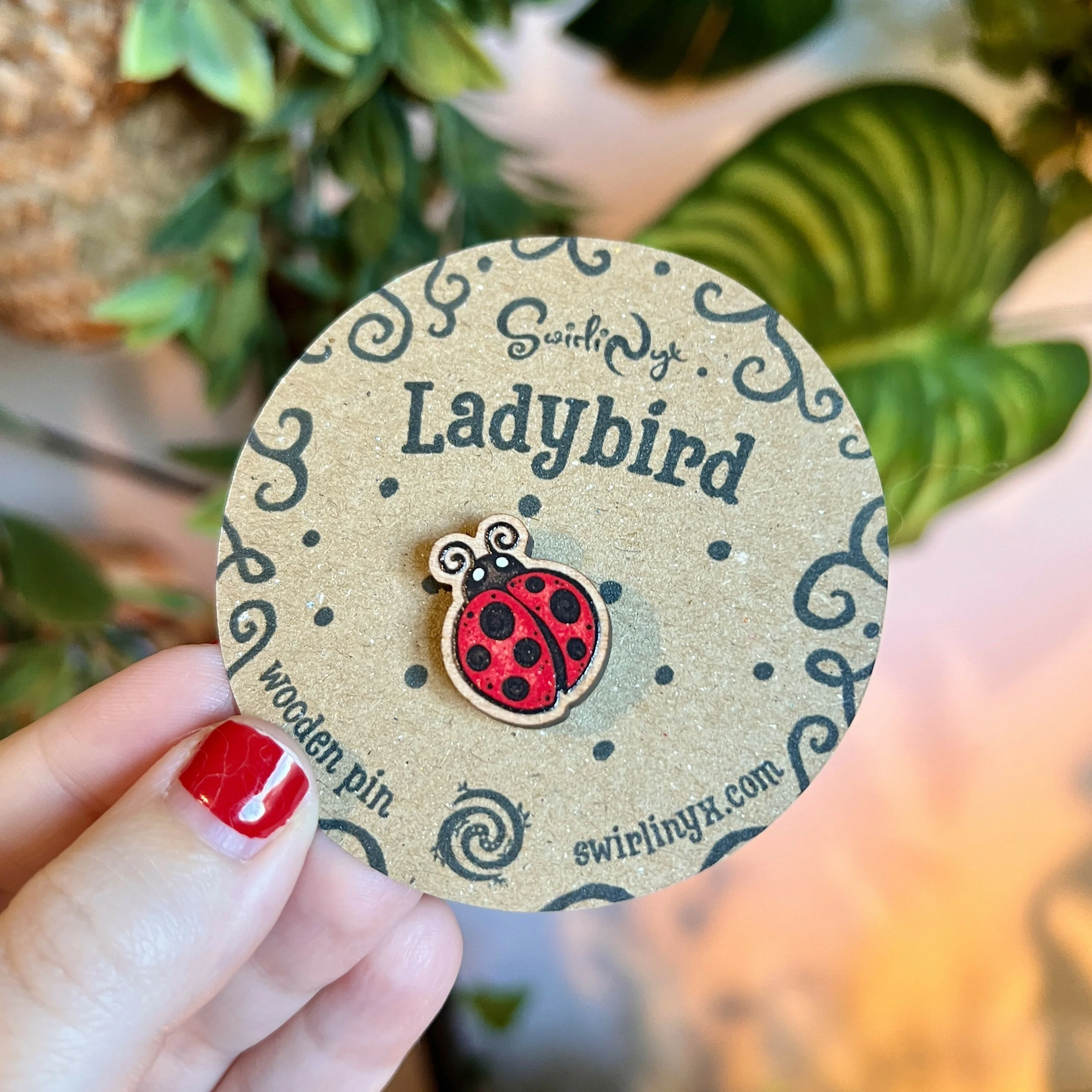 Mini Ladybird Wooden Pin - Image 2
