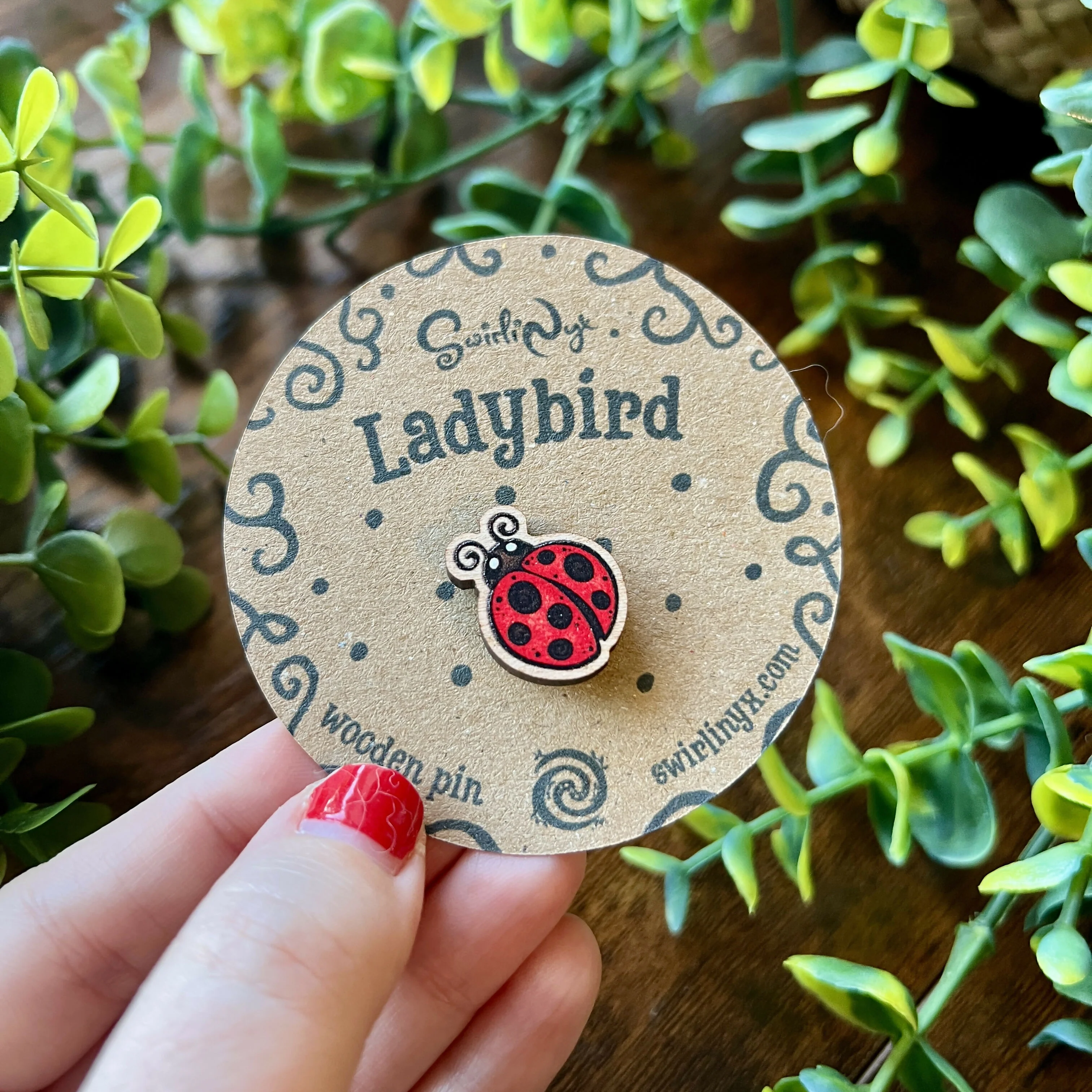 Mini Ladybird Wooden Pin - Image 4