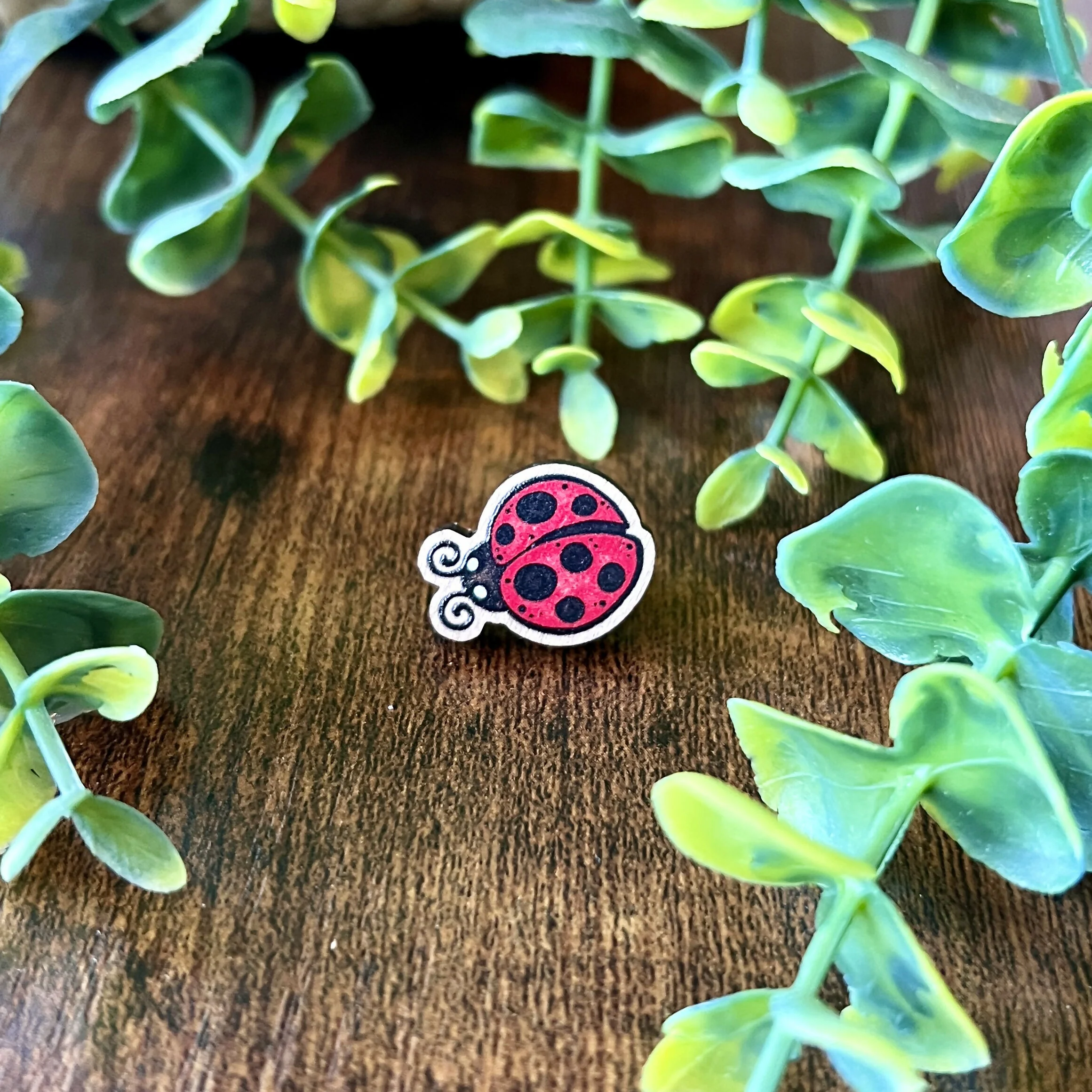 Mini Ladybird Wooden Pin - Image 7