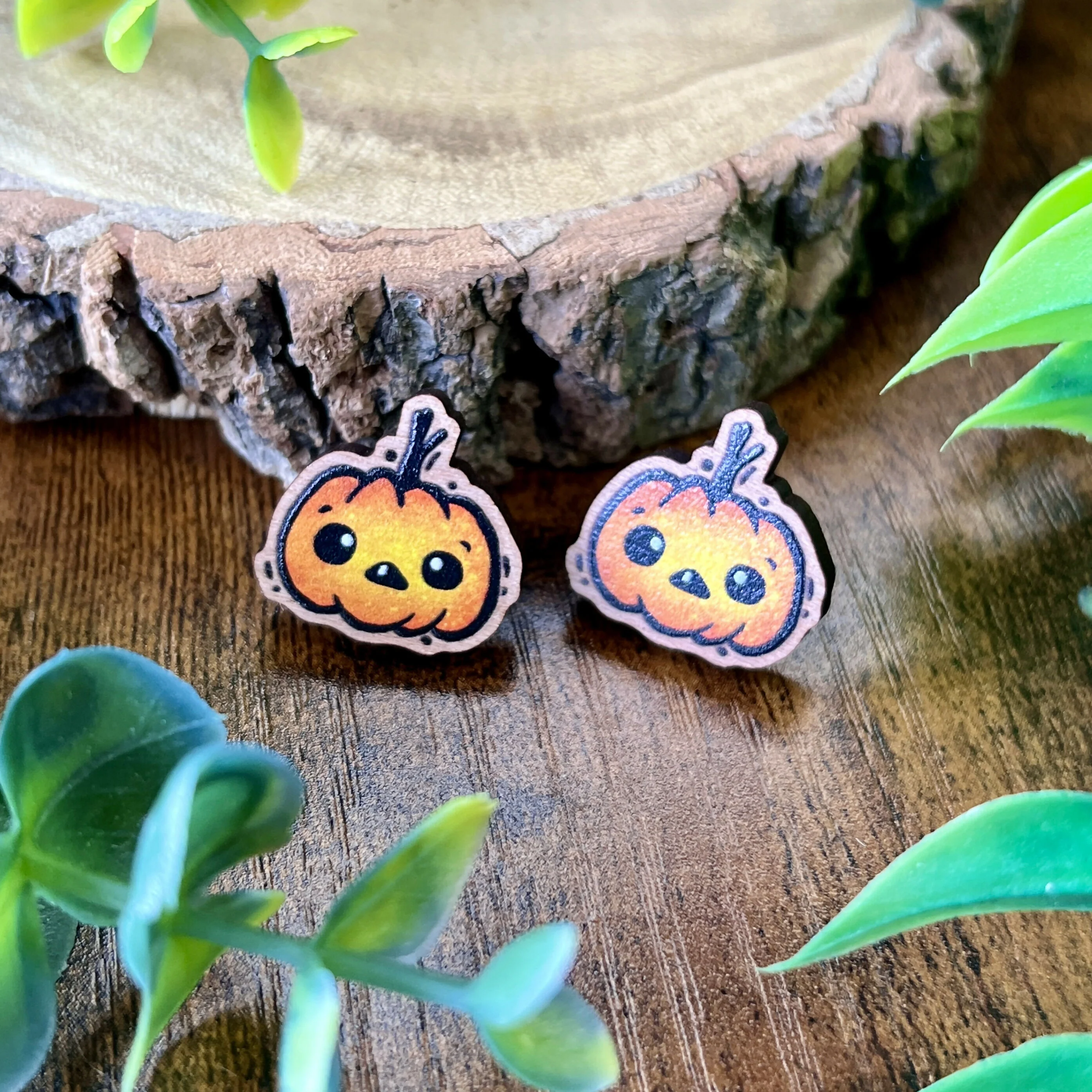 Mini Pumpkin Wooden Pin - Image 3