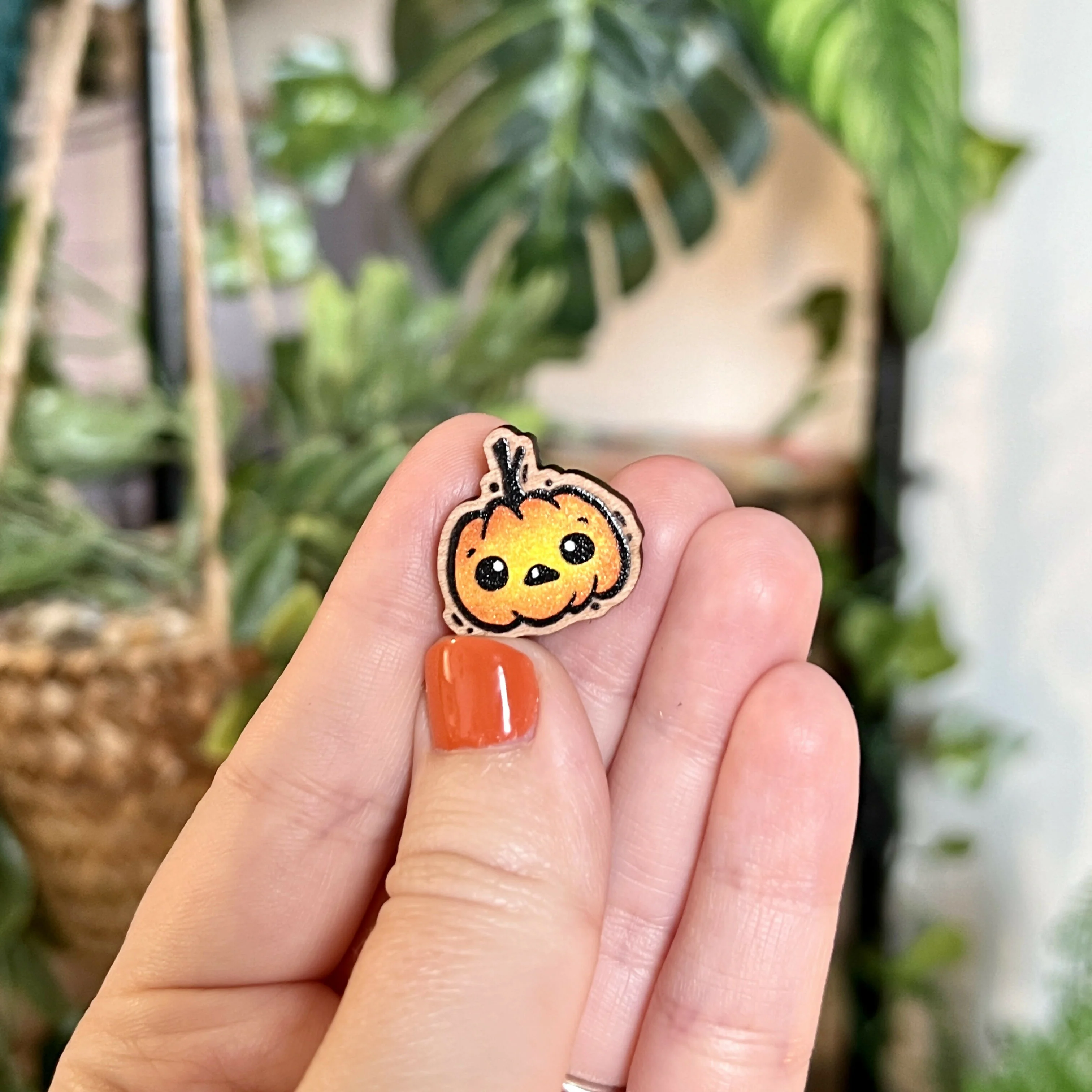 Mini Pumpkin Wooden Pin - Image 4