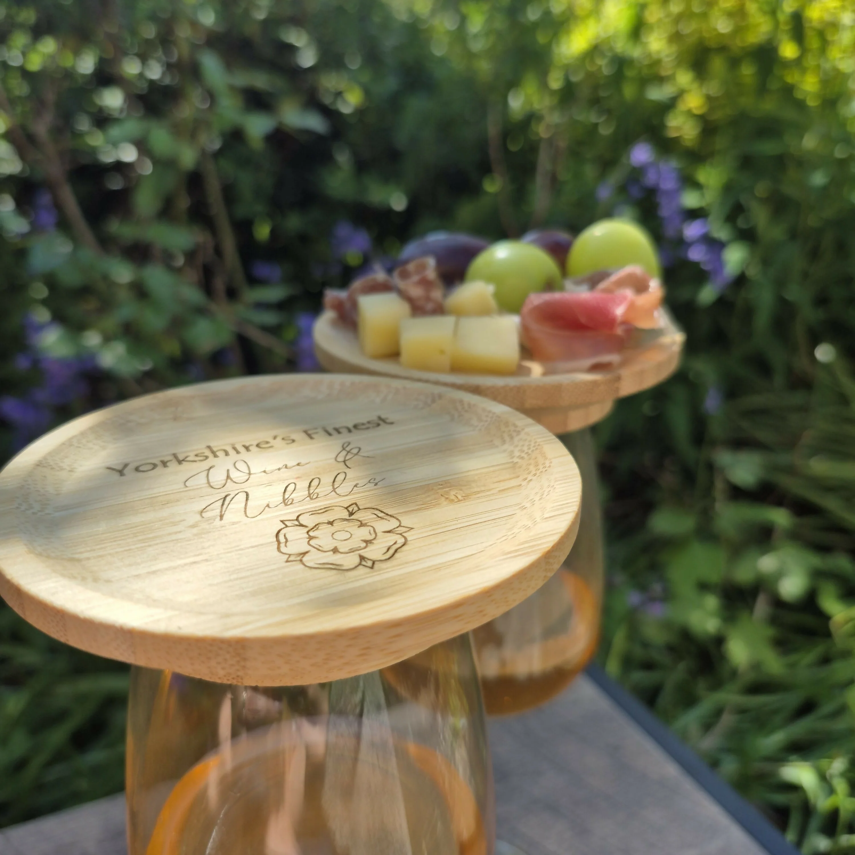 Mini Wine Glass Charcuterie Board – Portable Snack Topper - Yorkshire