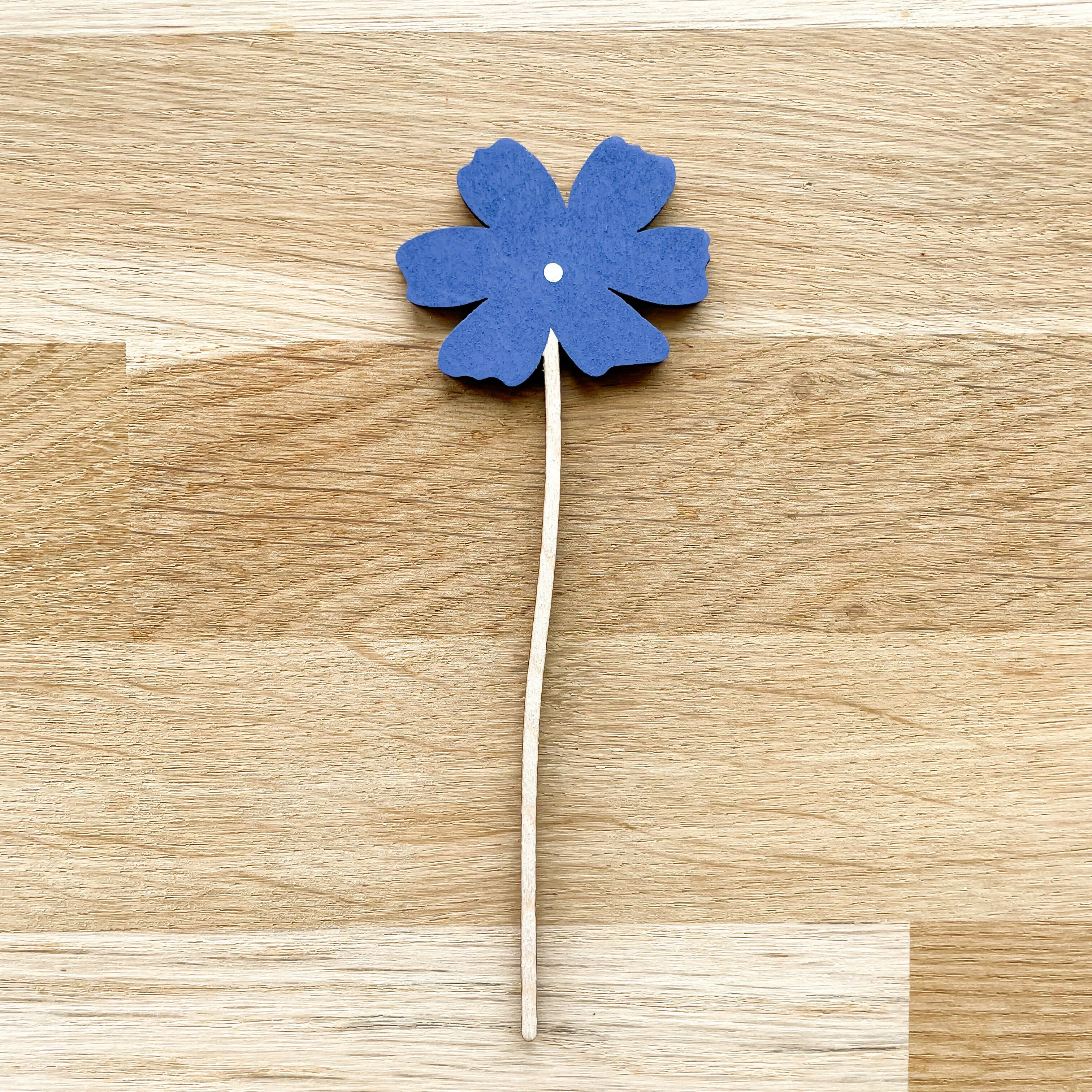 Mini Wooden Blue Flower - Image 3